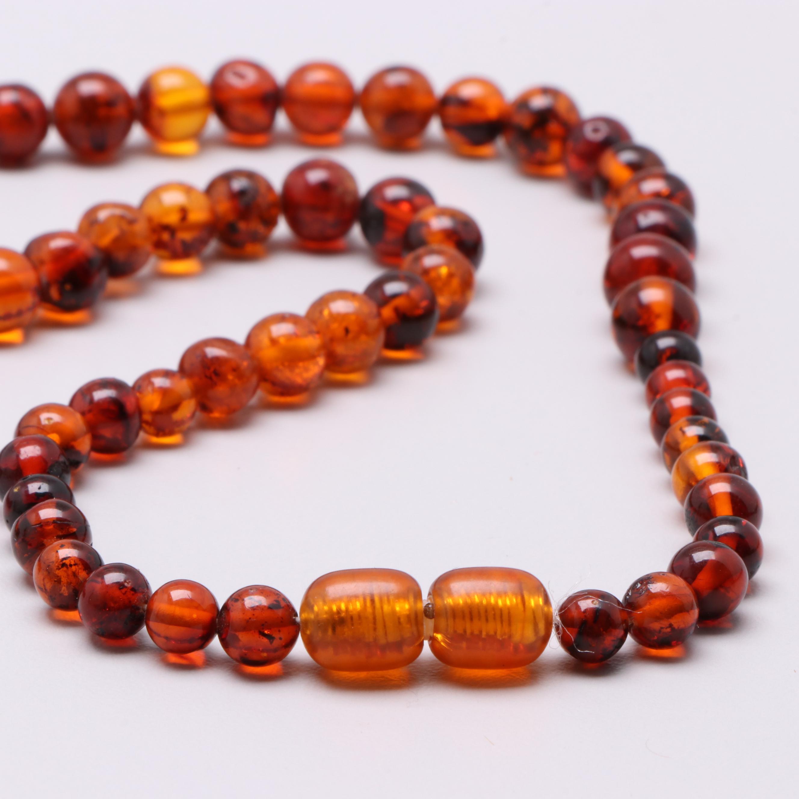 Vintage Amber and Copal Resin Beaded Necklaces
