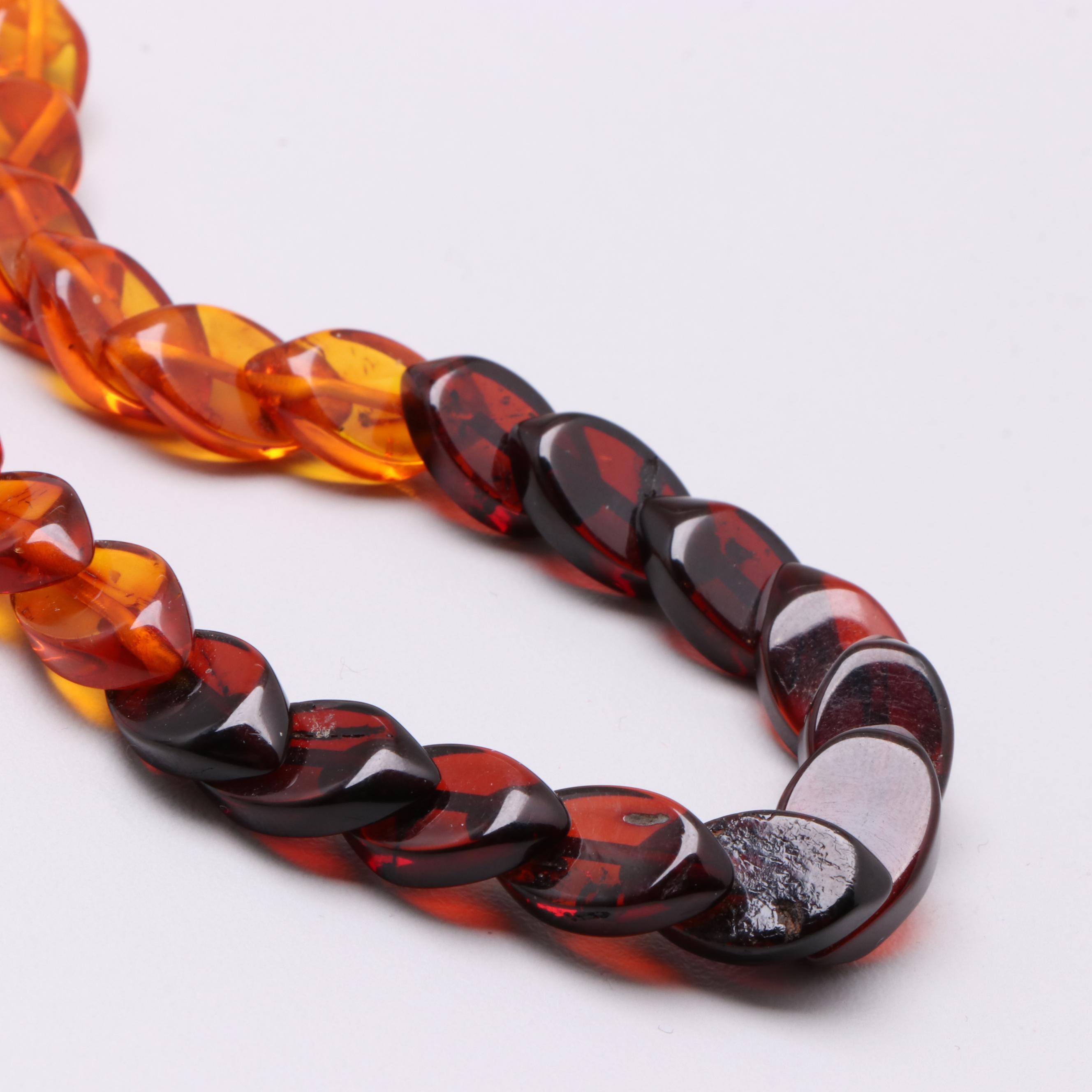 Vintage Amber and Copal Resin Beaded Necklaces