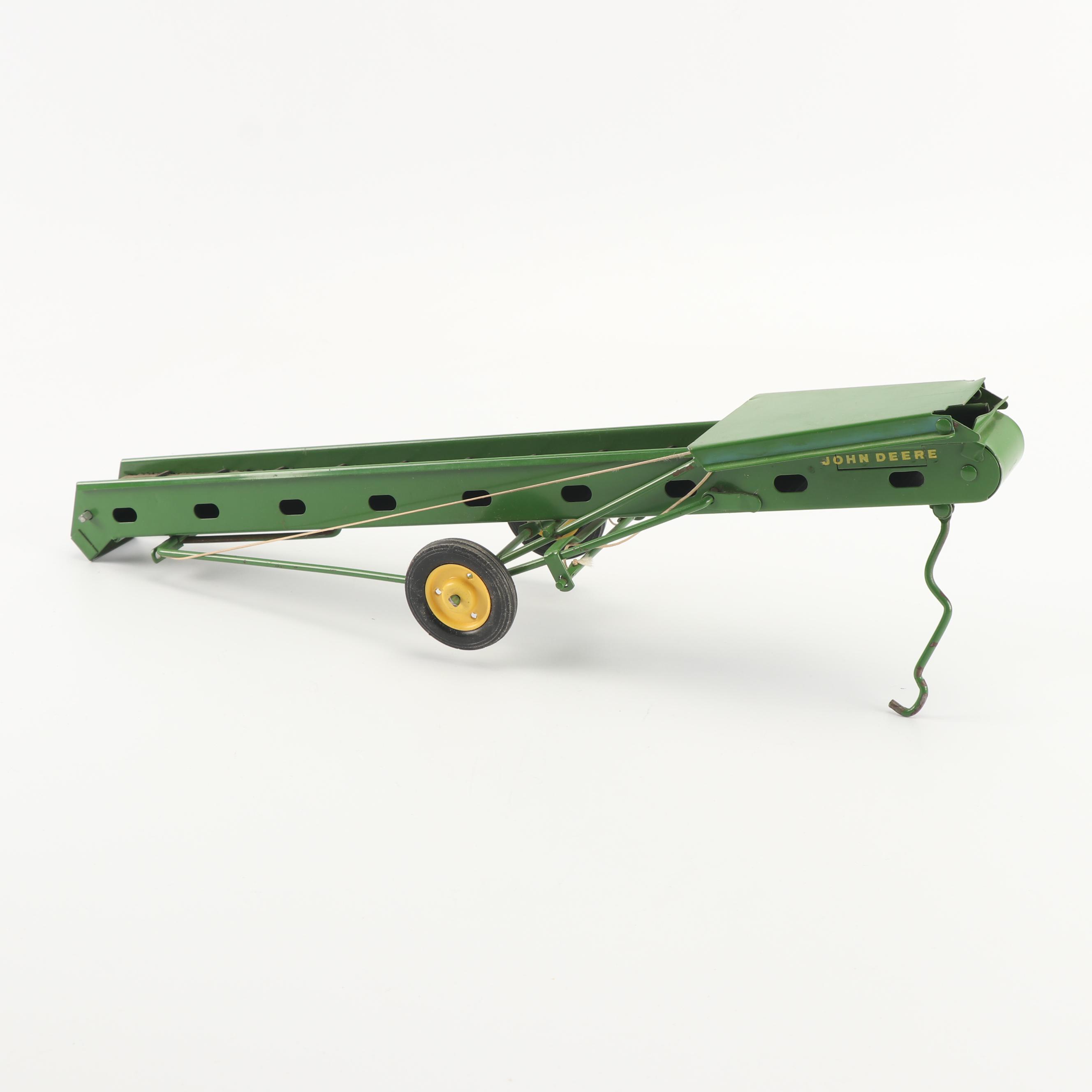 John Deere Die-Cast Grain Drill and Portable Hay Elevator, c. 1960s