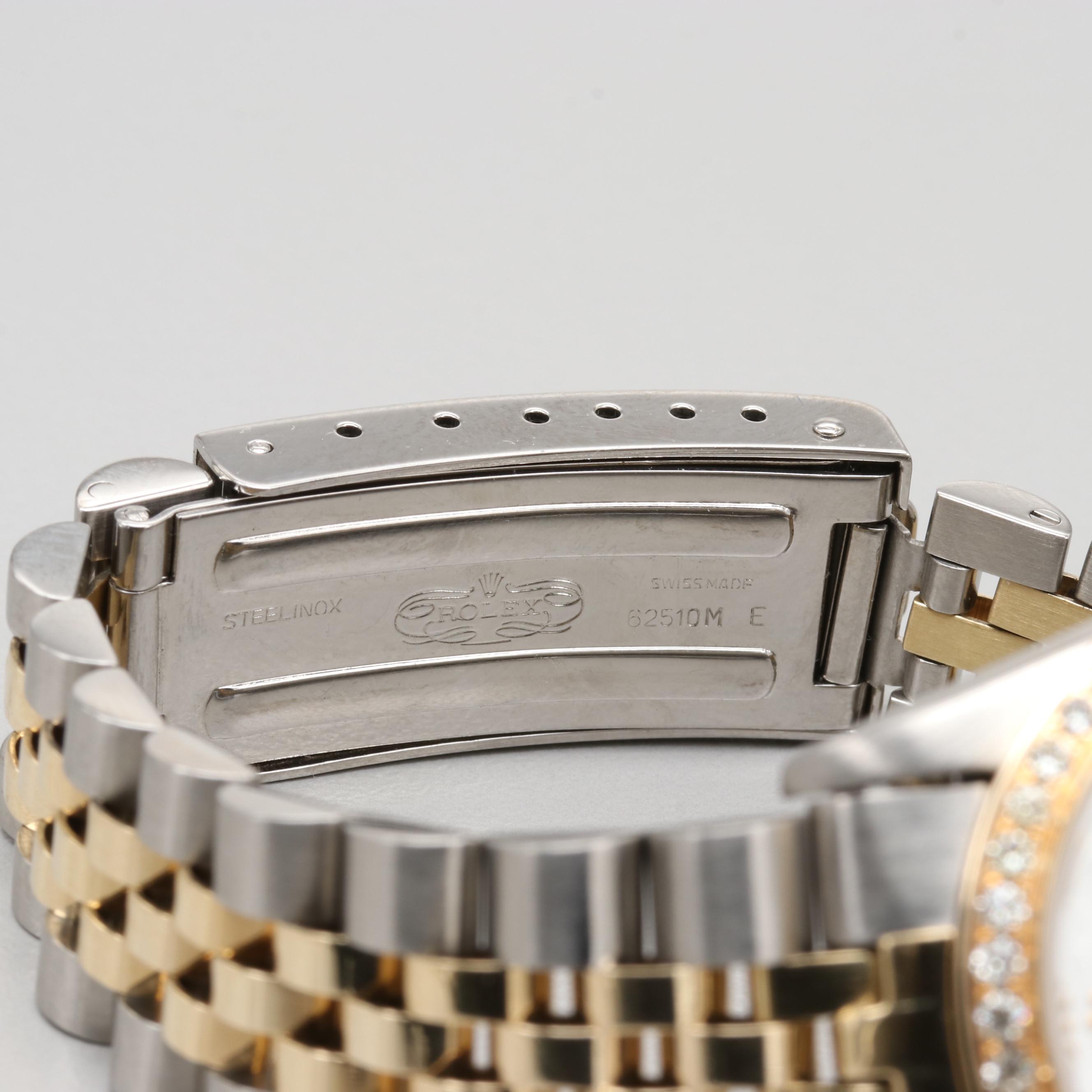 Rolex Datejust 18K Yellow Gold and Stainless Steel Watch With Diamonds,1986