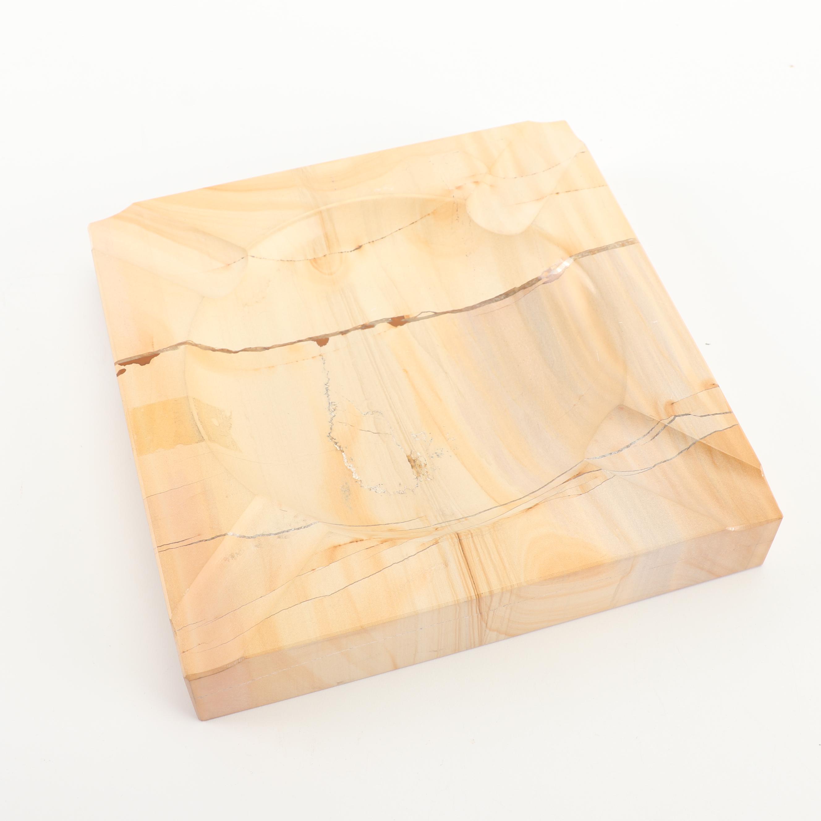 Leather Cigar Case with Bey-Berk Marble Ashtray