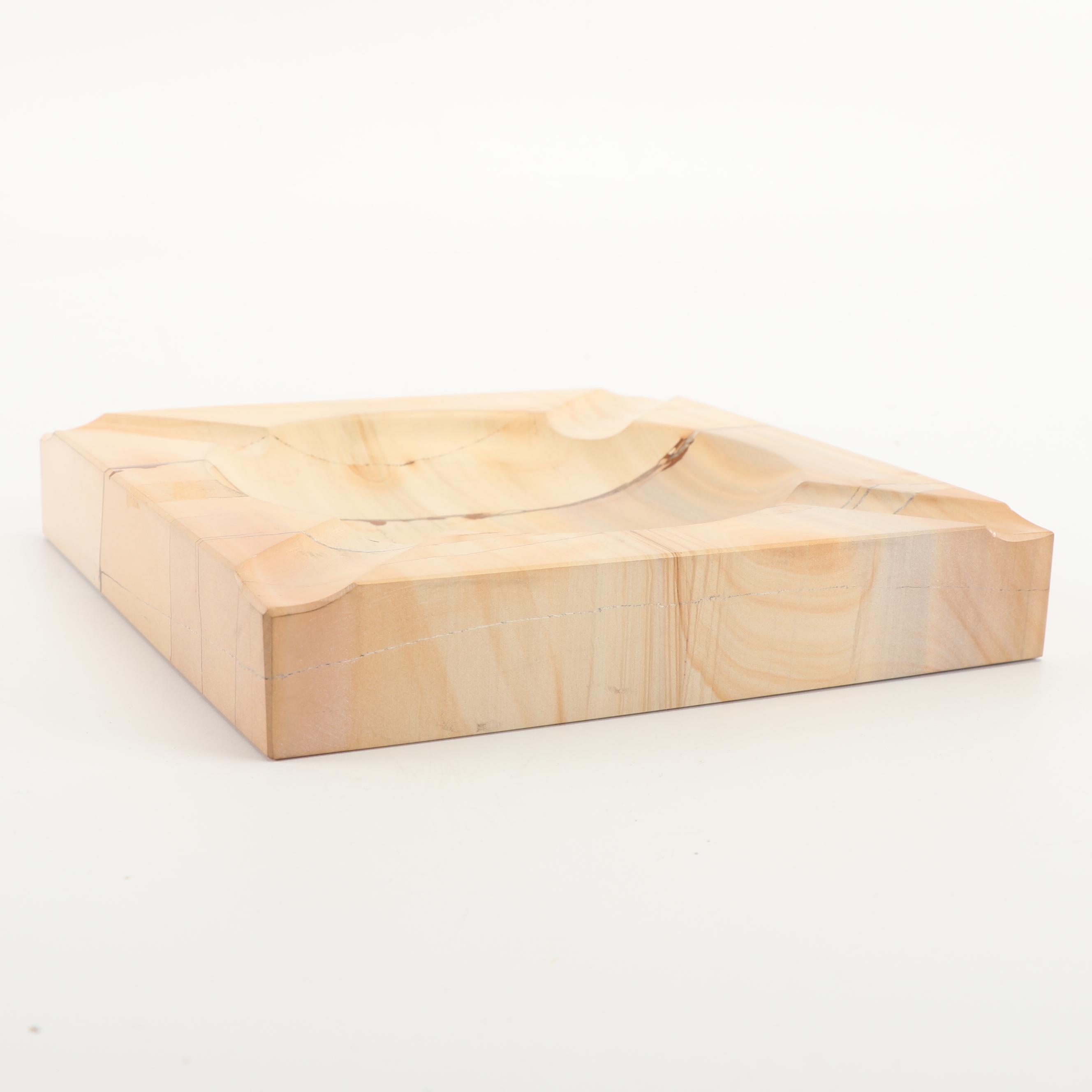 Leather Cigar Case with Bey-Berk Marble Ashtray