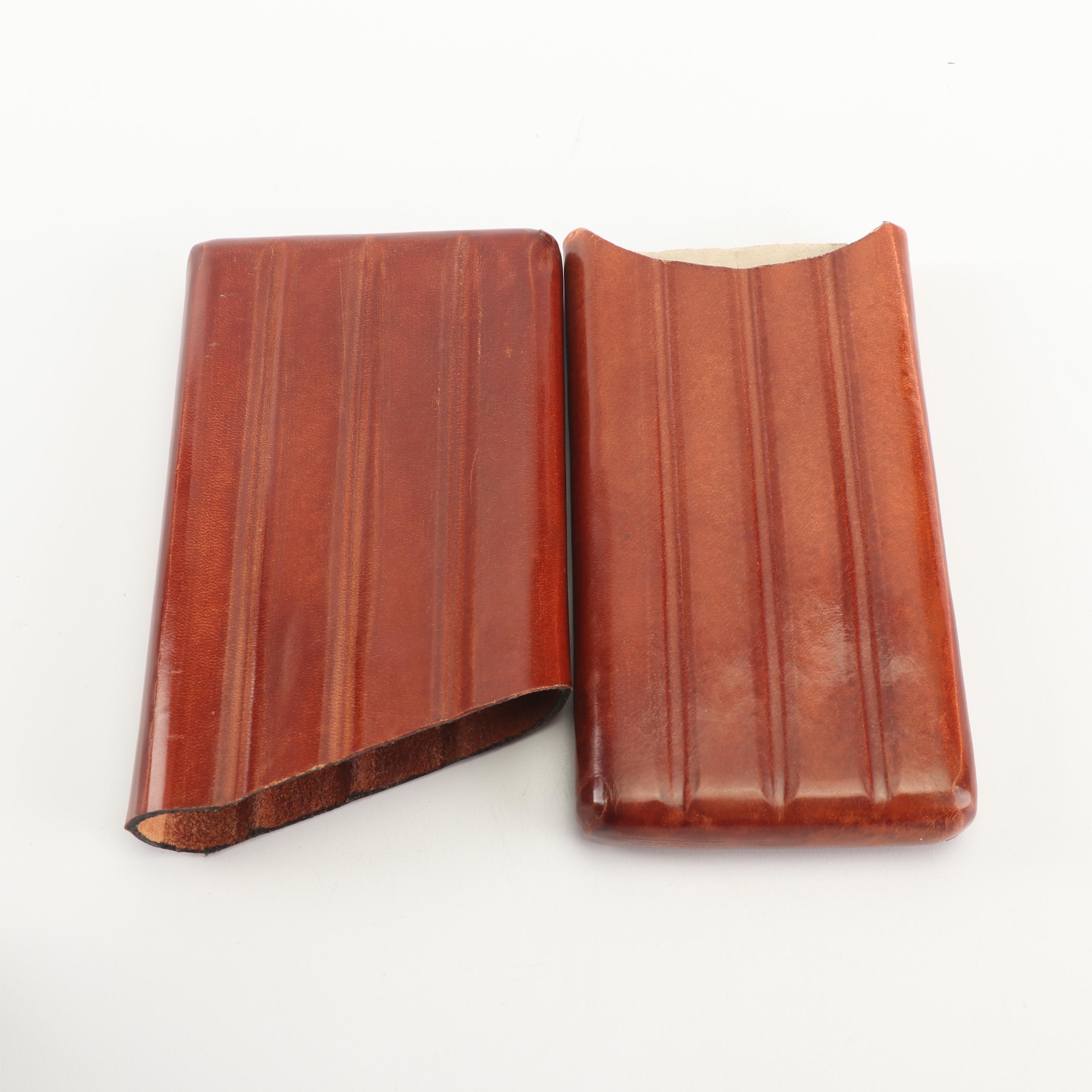 Leather Cigar Case with Bey-Berk Marble Ashtray