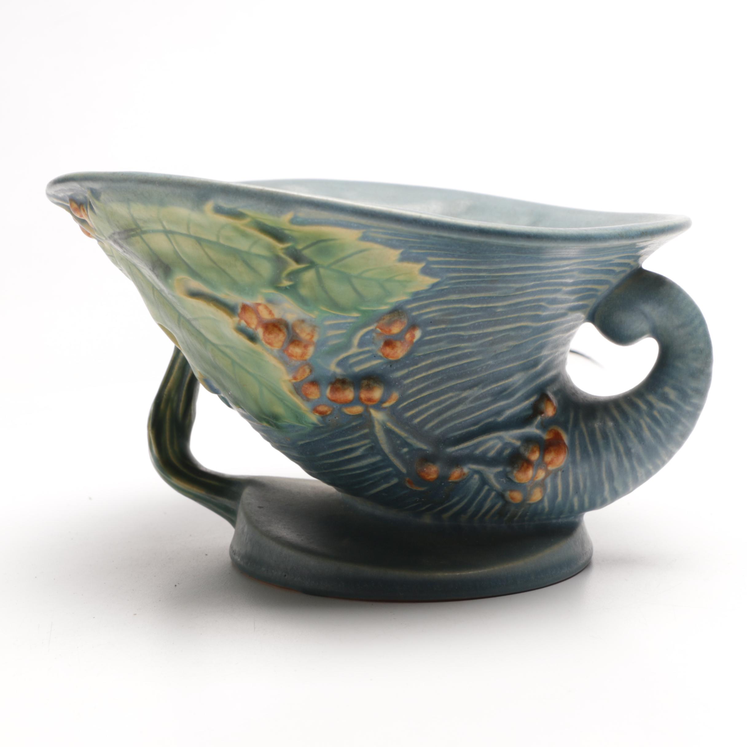 Roseville Pottery "Bushberry" Cornucopia Flower Frog