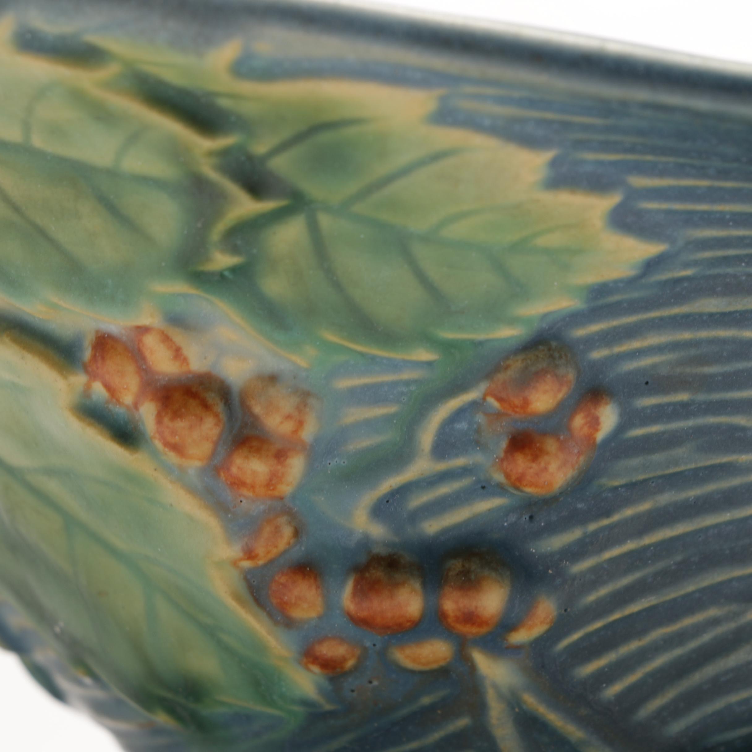 Roseville Pottery "Bushberry" Cornucopia Flower Frog