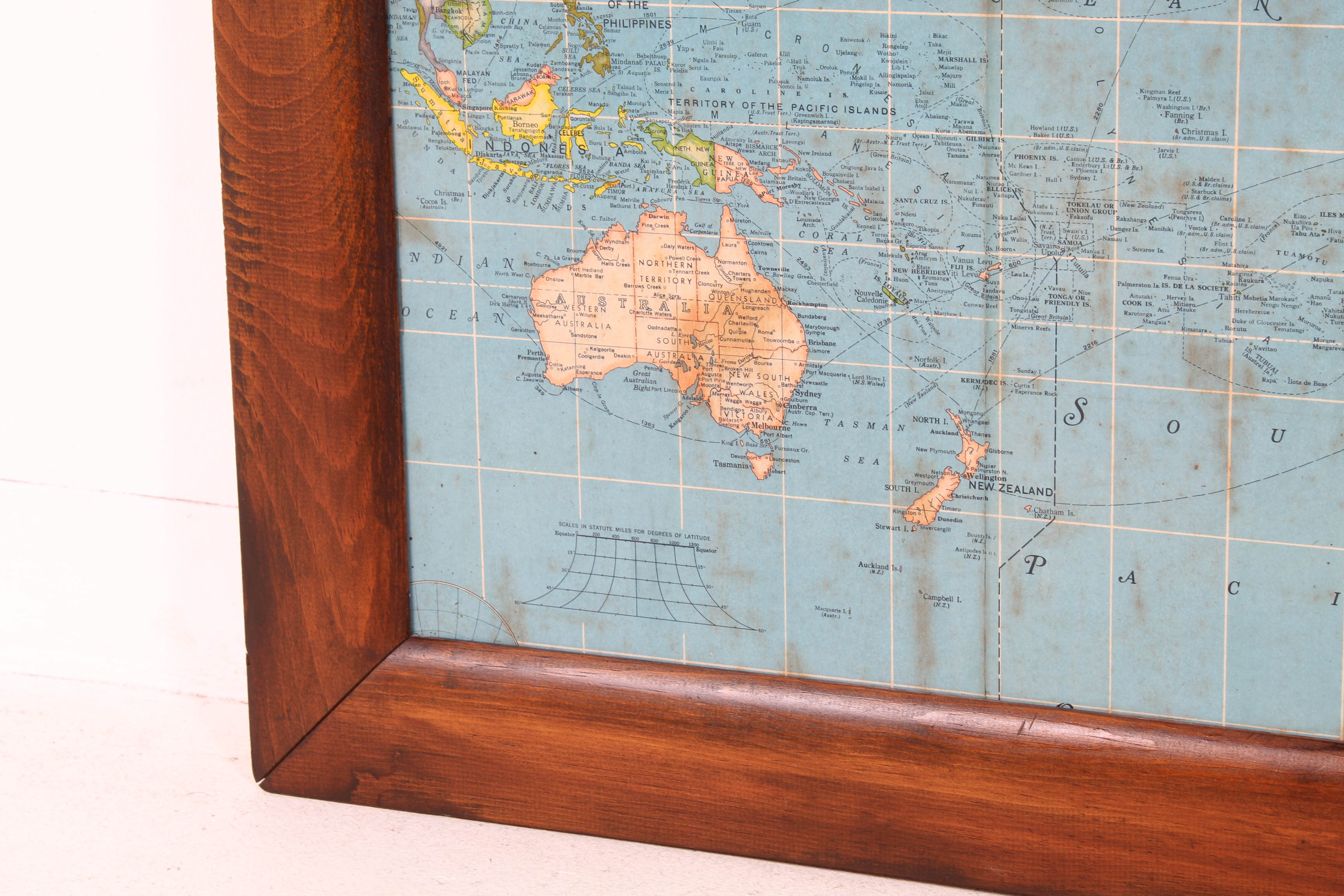 Vintage Mercator Projection Political World Map, circa 1950s