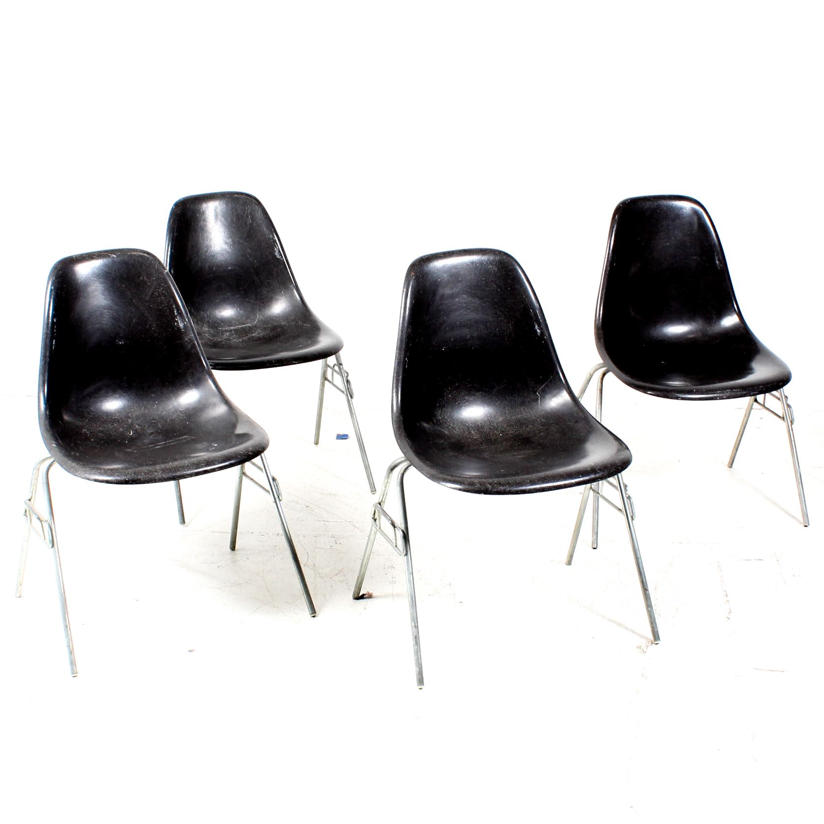 Mid Century Modern Eames for Herman Miller Fiberglass Bucket Chairs