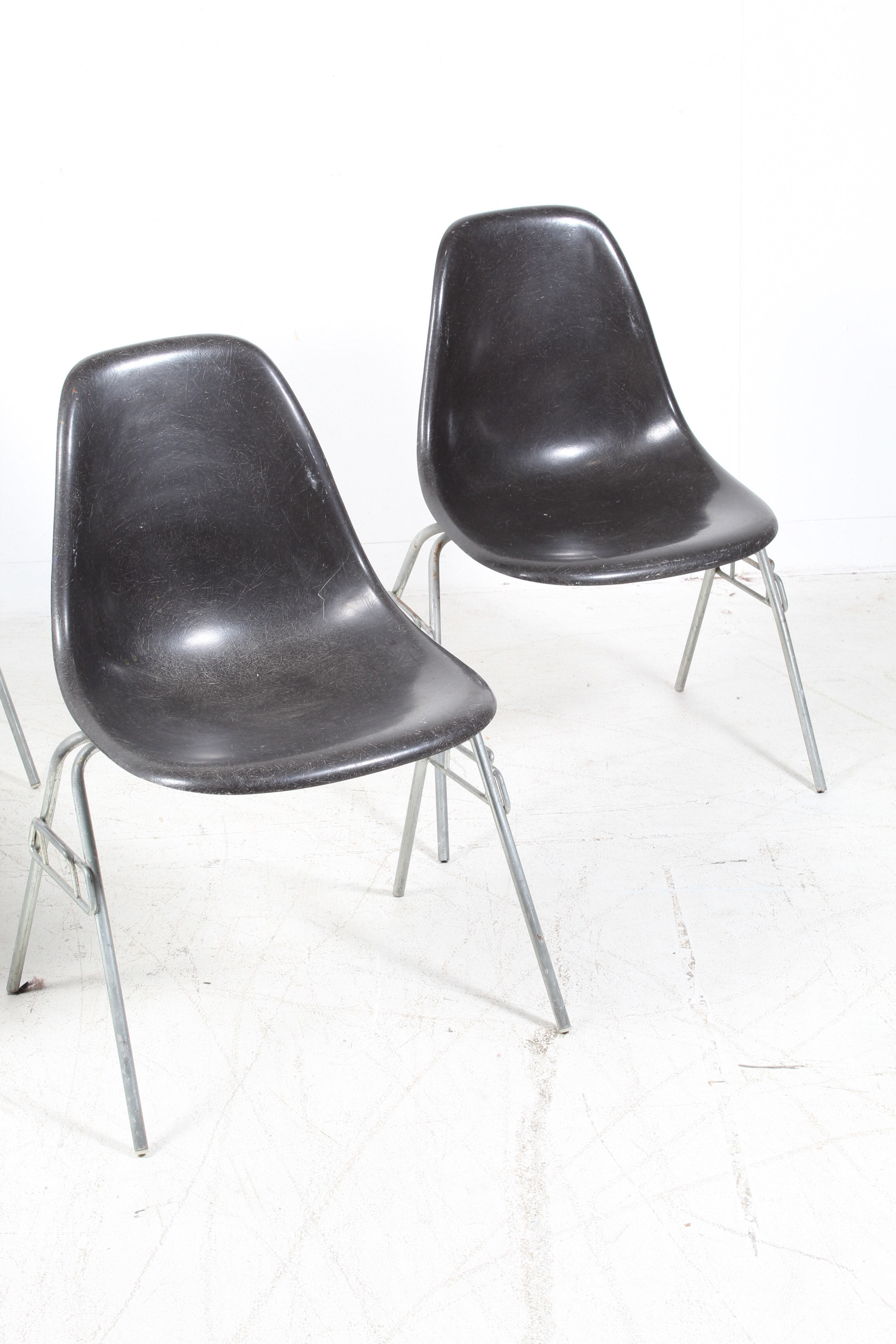 Mid Century Modern Eames for Herman Miller Fiberglass Bucket Chairs
