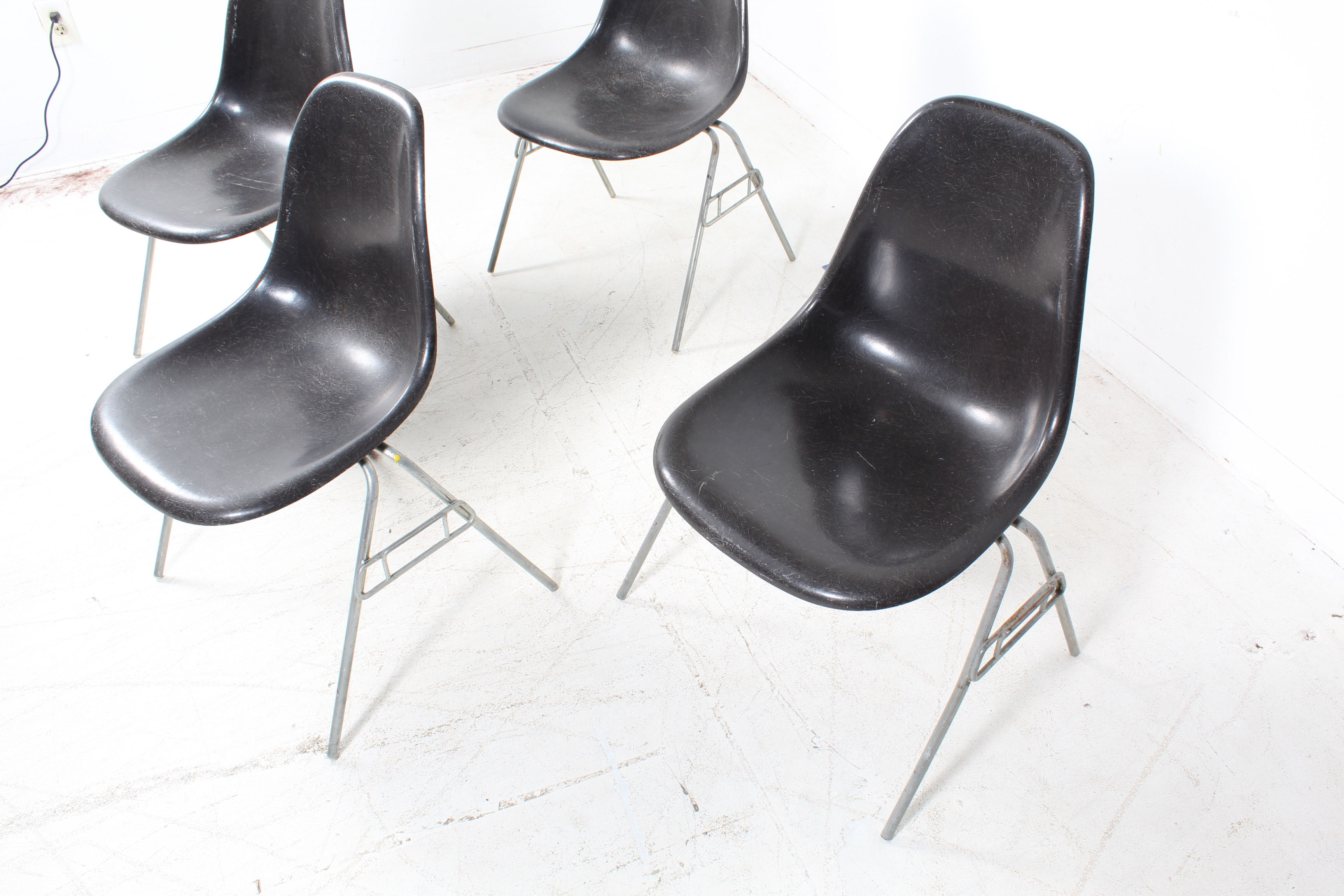 Mid Century Modern Eames for Herman Miller Fiberglass Bucket Chairs