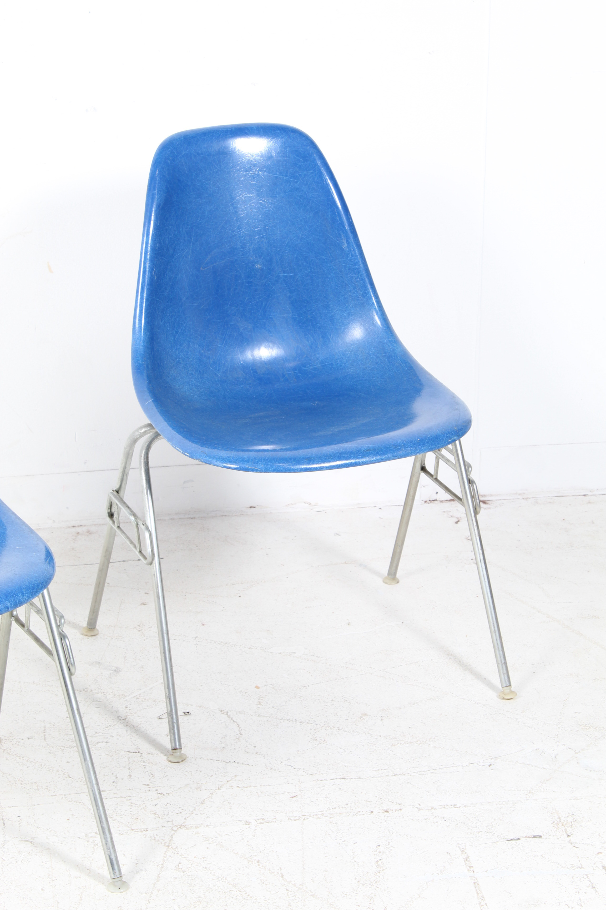 Mid Century Modern Eames for Herman Miller Fiberglass Bucket Chairs