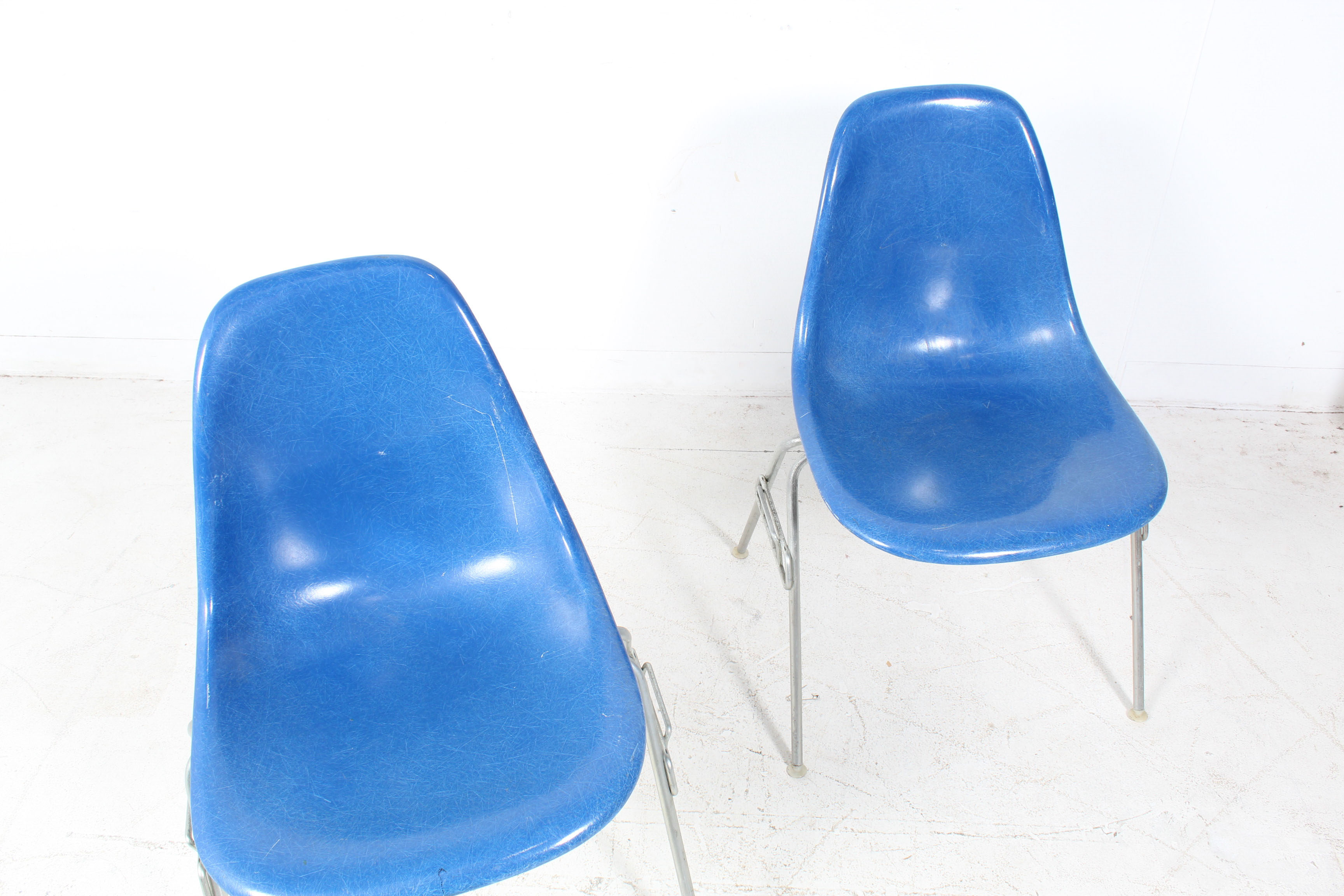 Mid Century Modern Eames for Herman Miller Fiberglass Bucket Chairs