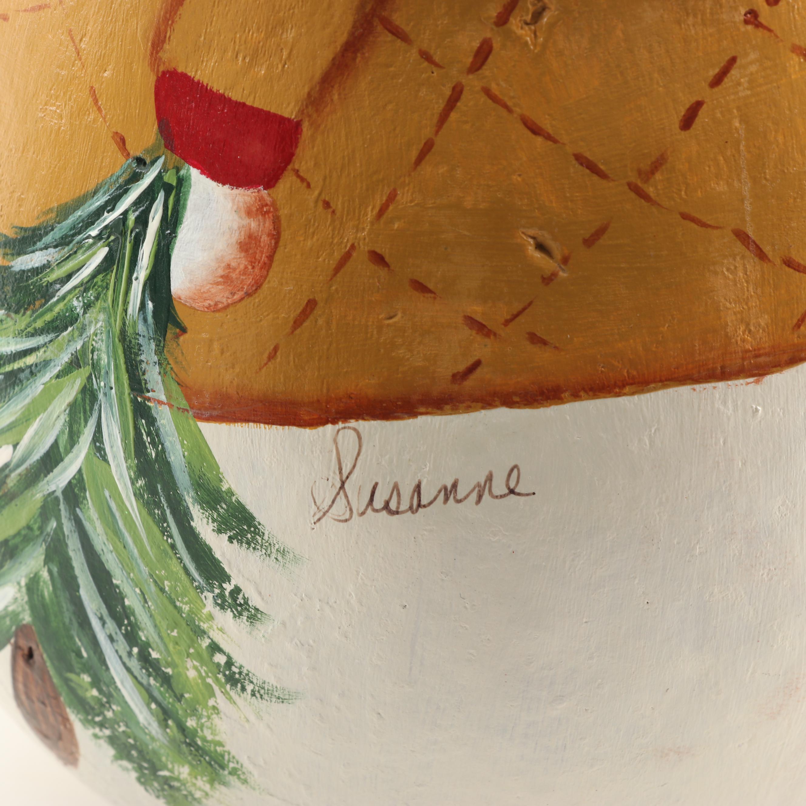 Hand-Painted Gourds by Susanne featuring Wintry and Frog Motifs