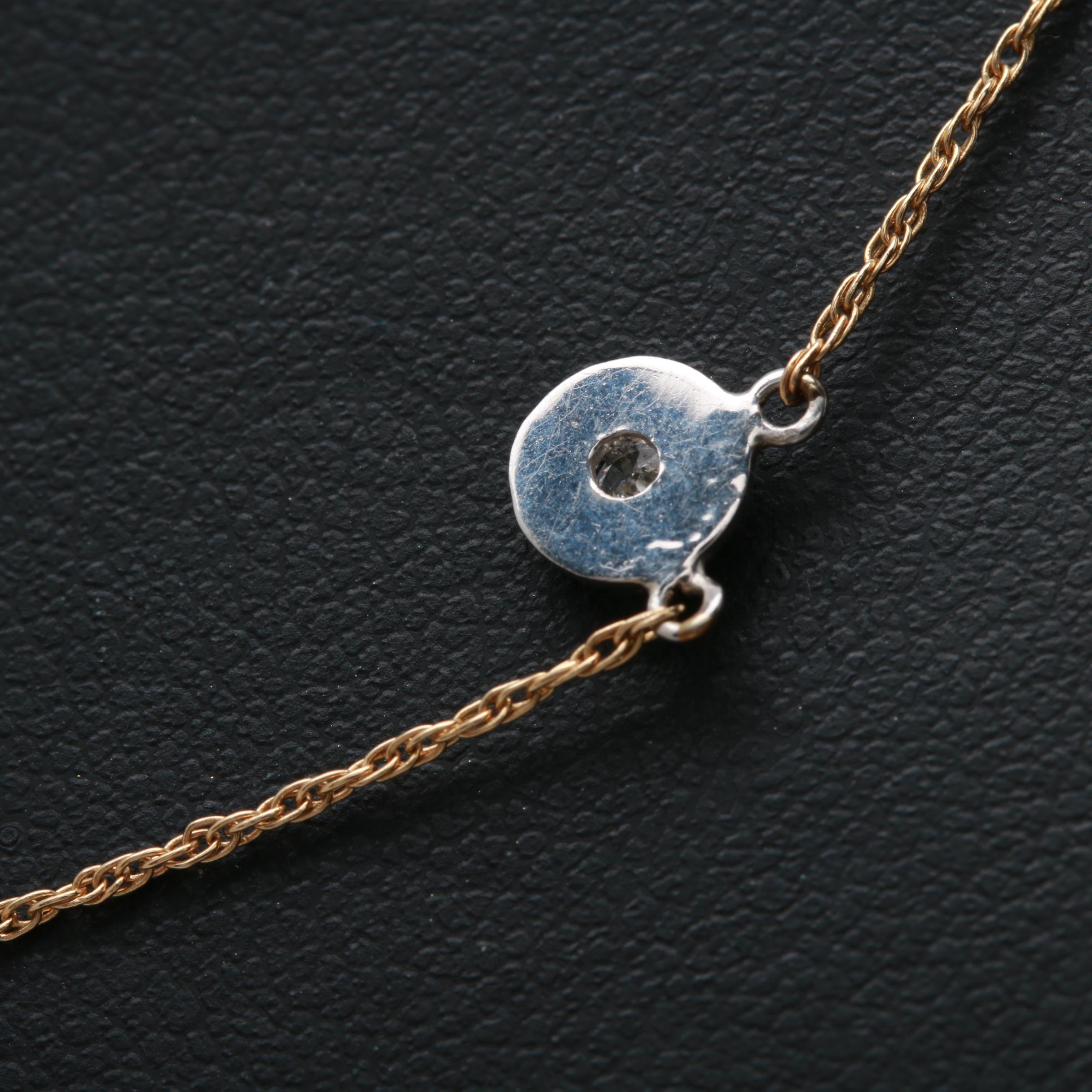 14K Yellow Gold Diamond Necklace