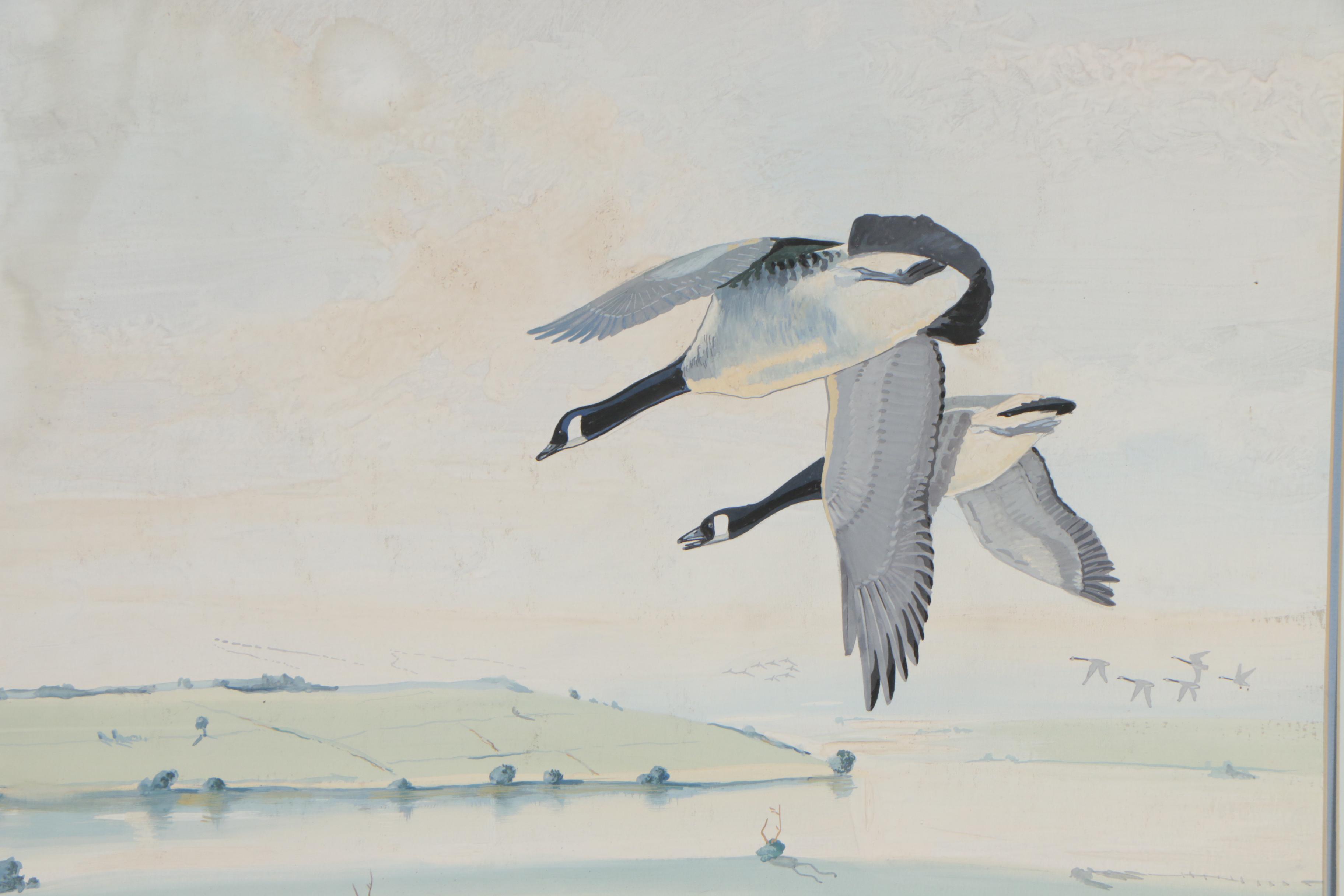 Roland Clark Gouache Painting