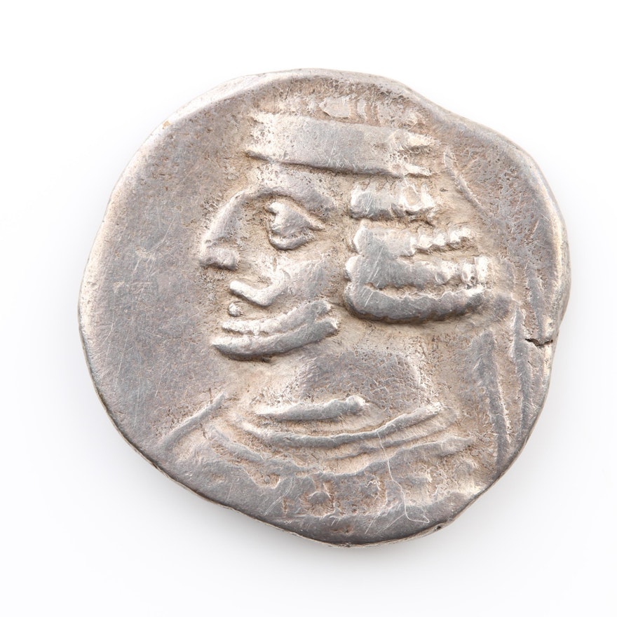 Ancient Parthian Empire AR Drachm of Mithridates III, ca. 57 B.C.