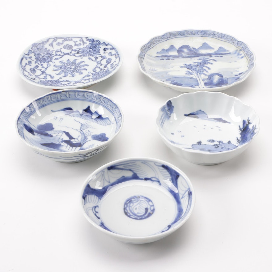 Chinese Blue and White Porcelain Bowls and Dishes