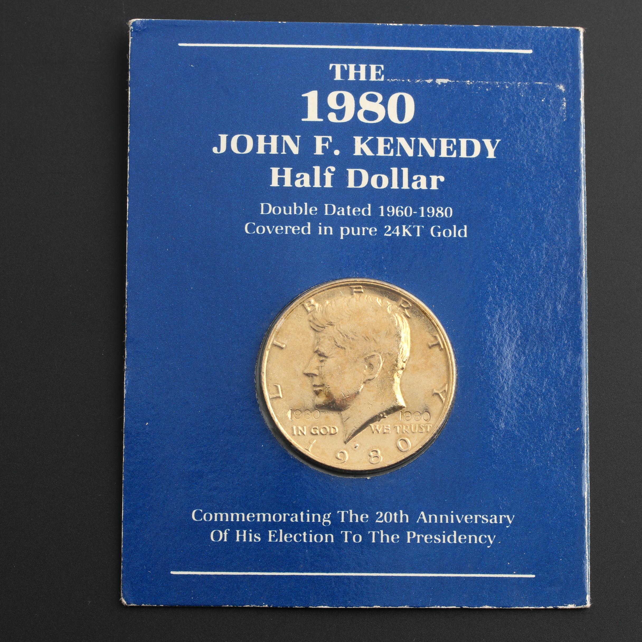 Gold-Plated 1980 Commemorative Kennedy Half Dollar