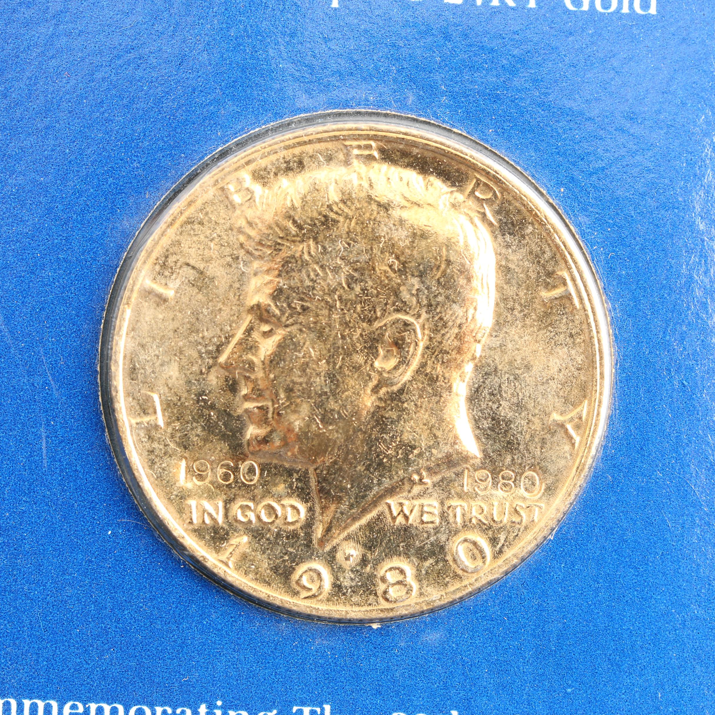 Gold-Plated 1980 Commemorative Kennedy Half Dollar