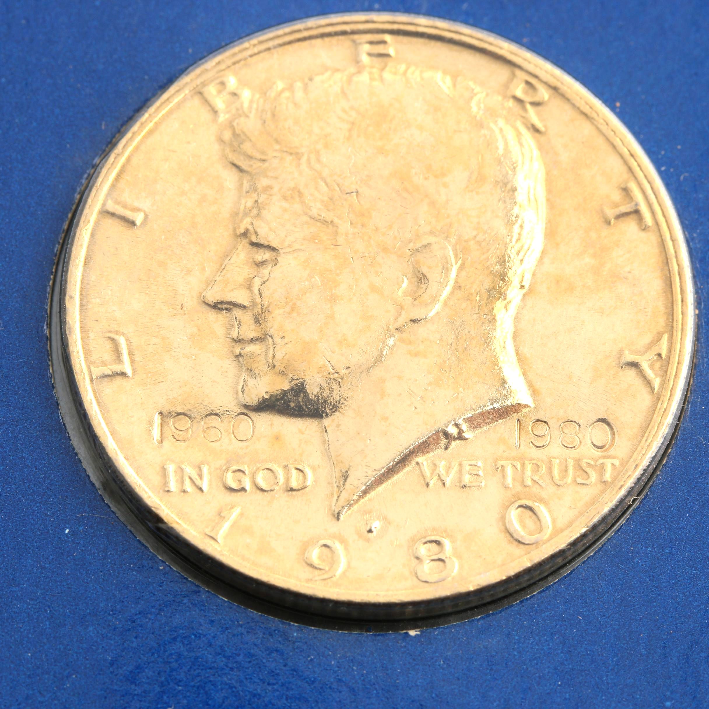 Gold-Plated 1980 Commemorative Kennedy Half Dollar