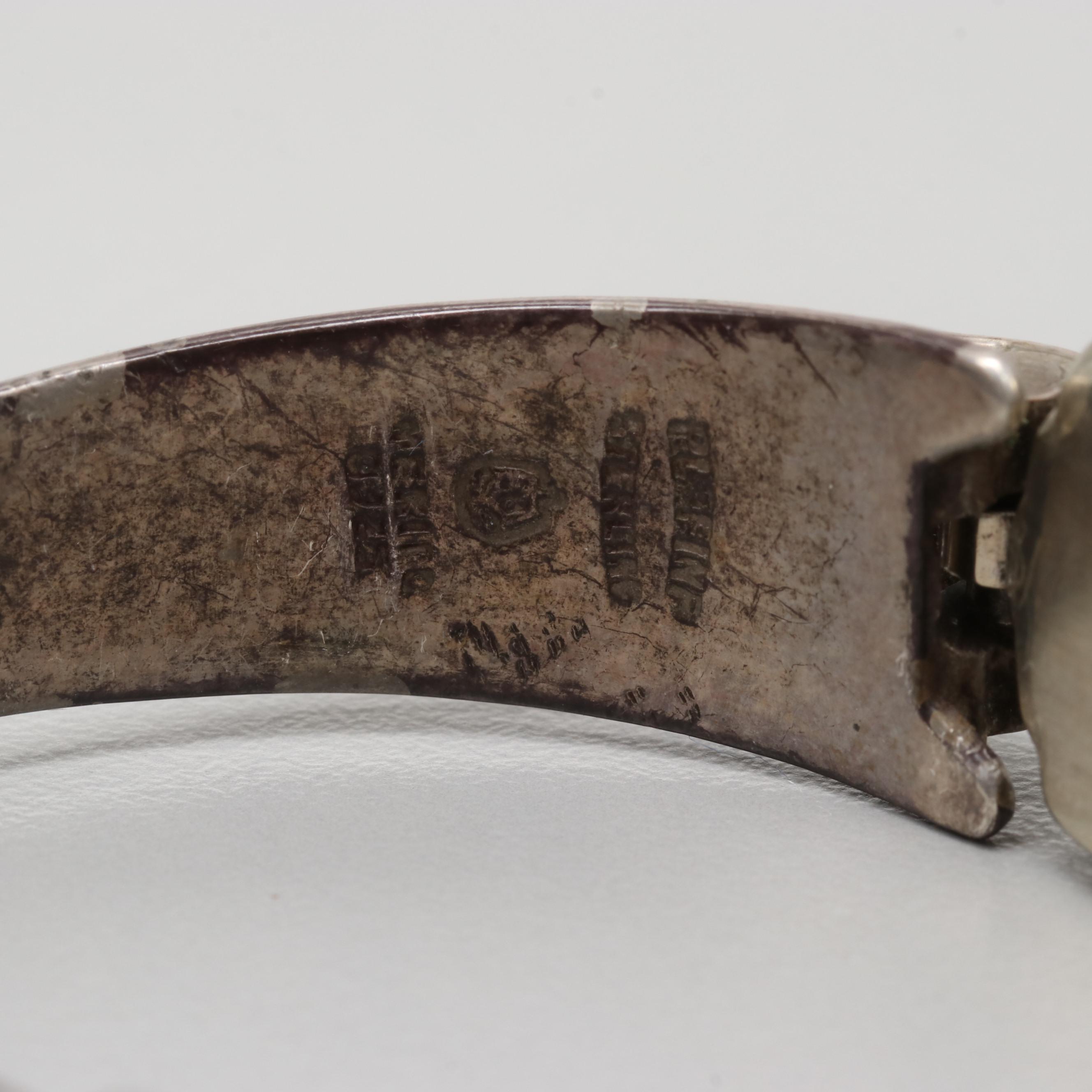 Vintage Hamilton Glenda 14K White Gold Watch With Sterling Silver Bracelet