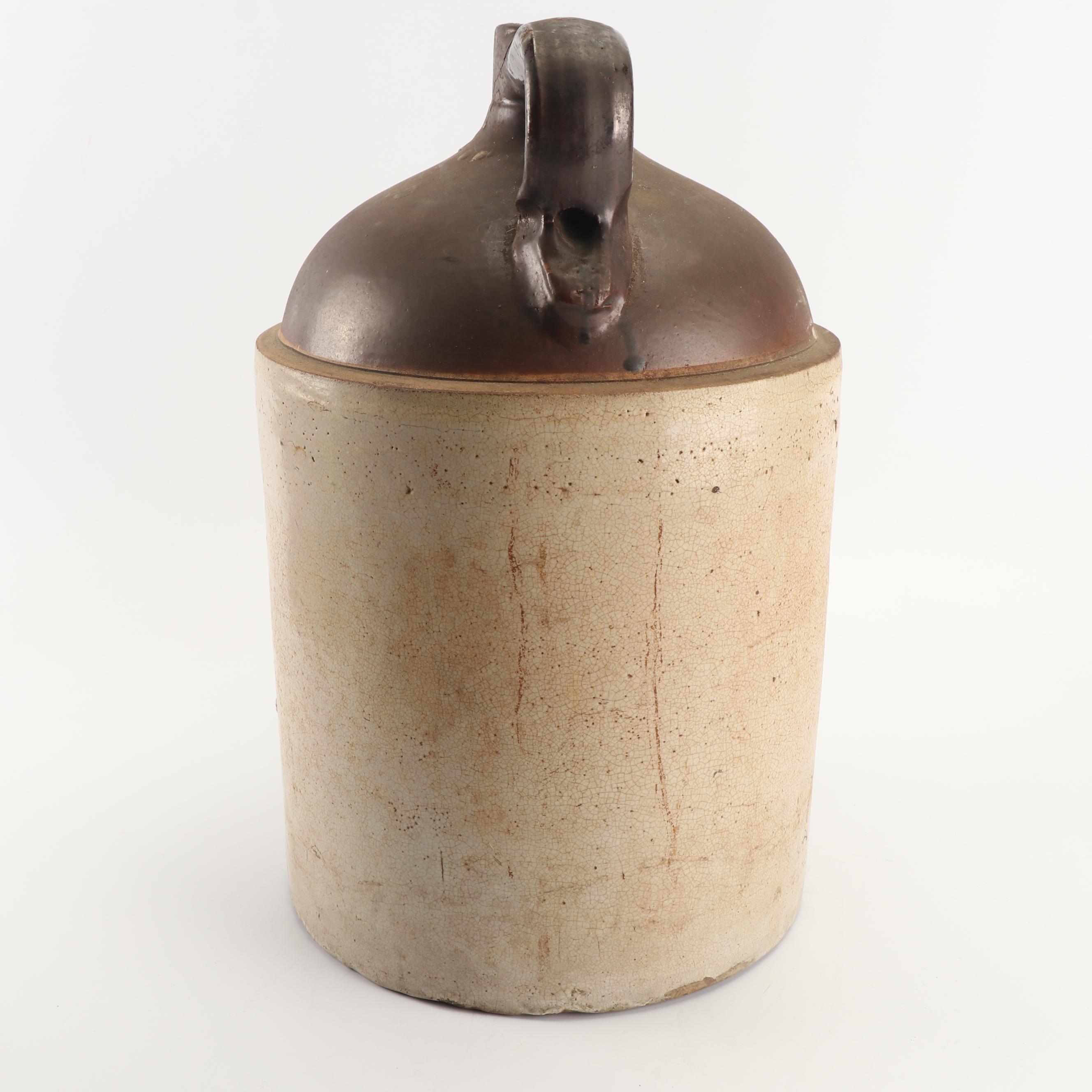 Five Gallon Stoneware Jug, Late 19th to Early 20th Century