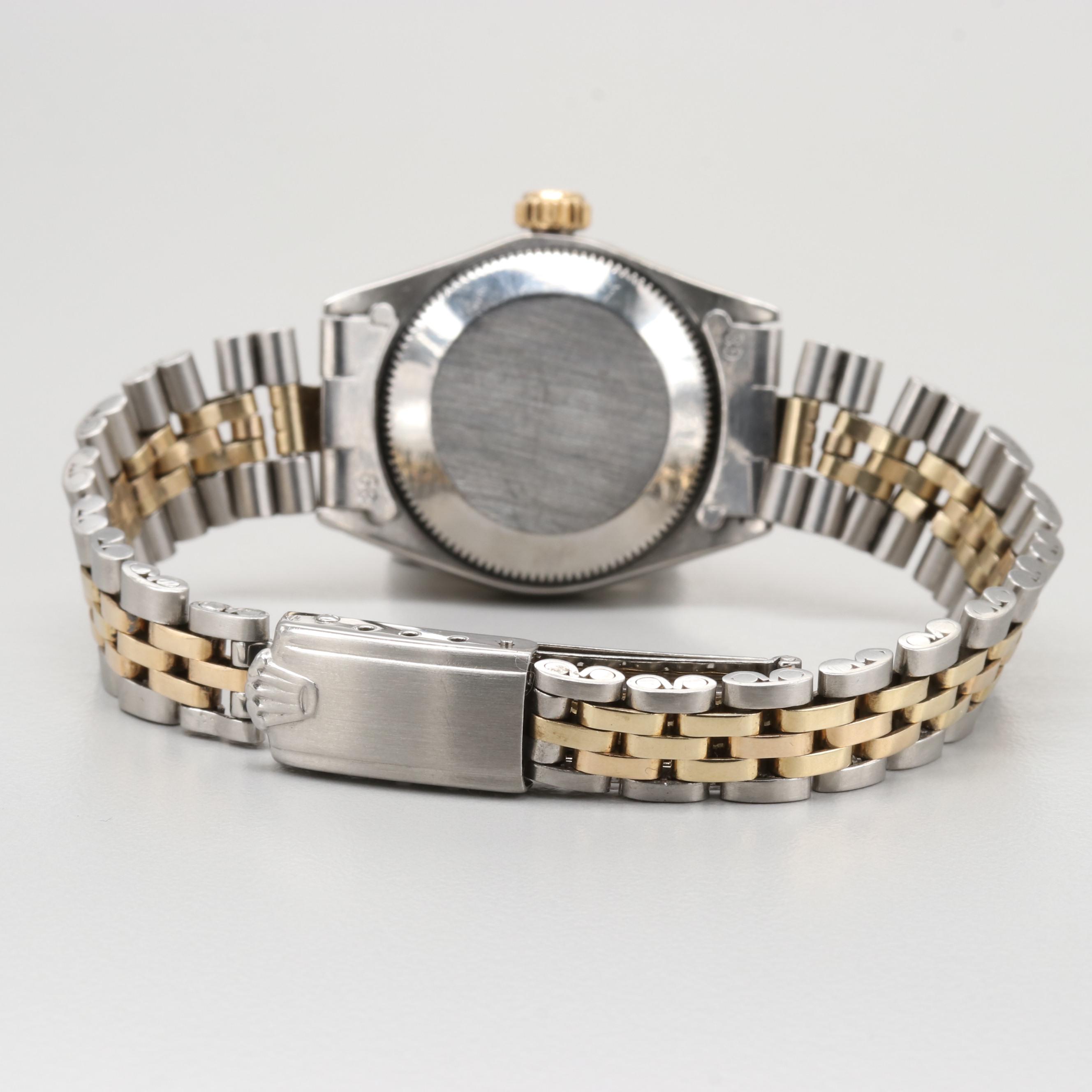 Rolex Datejust Two-Tone Black Mother of Pearl and Diamond Watch, 1969