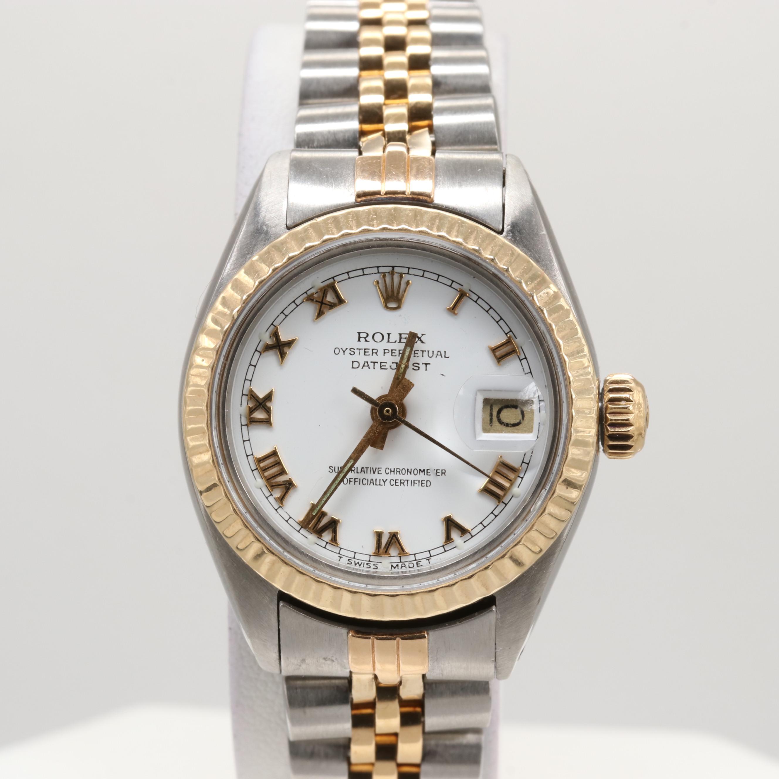 Rolex Datejust 18K Yellow Gold and Stainless Steel Automatic Watch, 1979