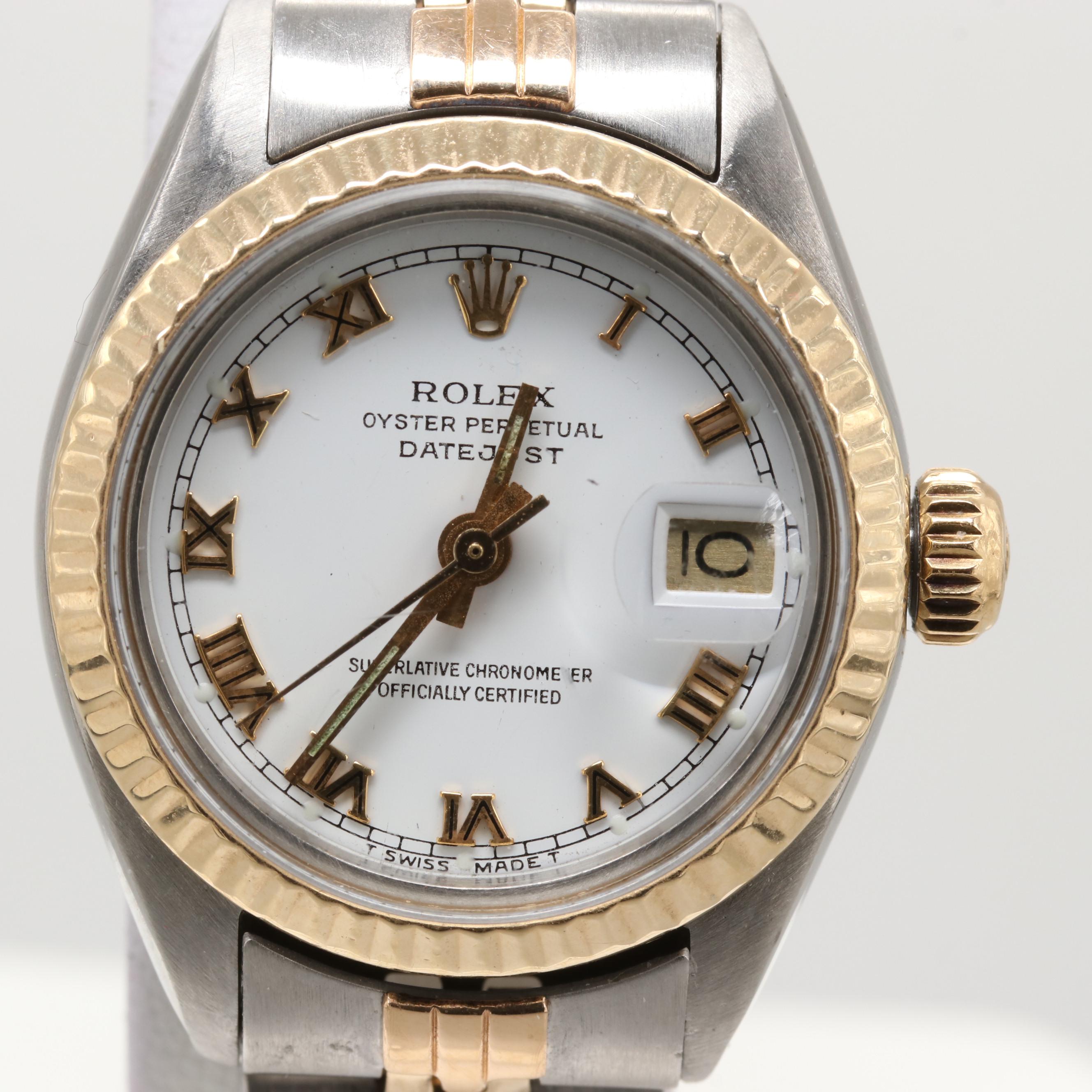 Rolex Datejust 18K Yellow Gold and Stainless Steel Automatic Watch, 1979