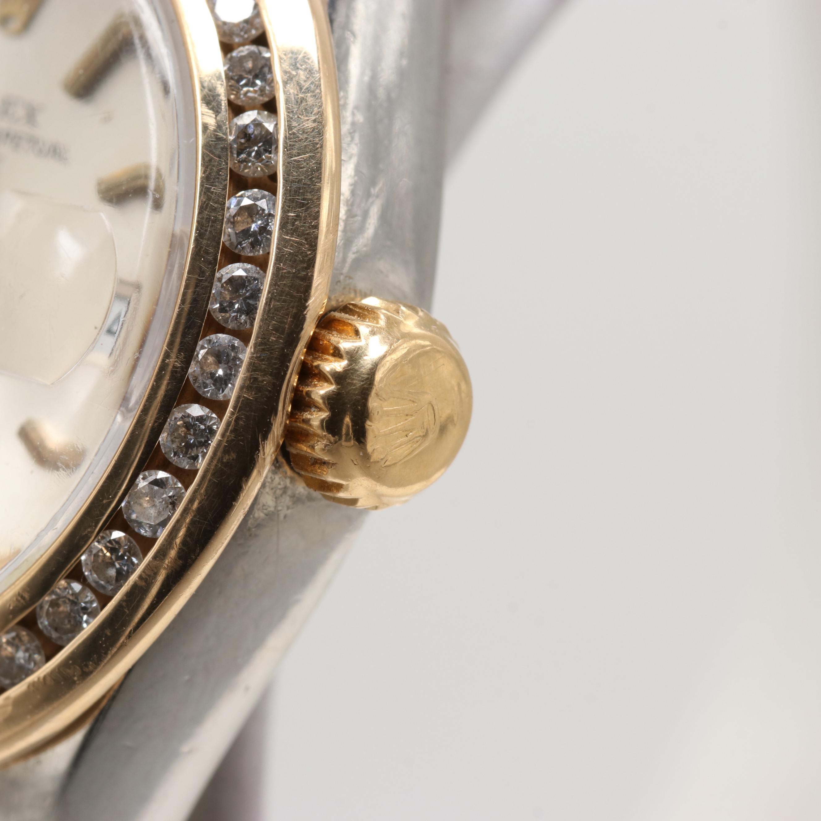 Rolex Stainless Steel and 14K Yellow Gold Diamond Watch, 1979