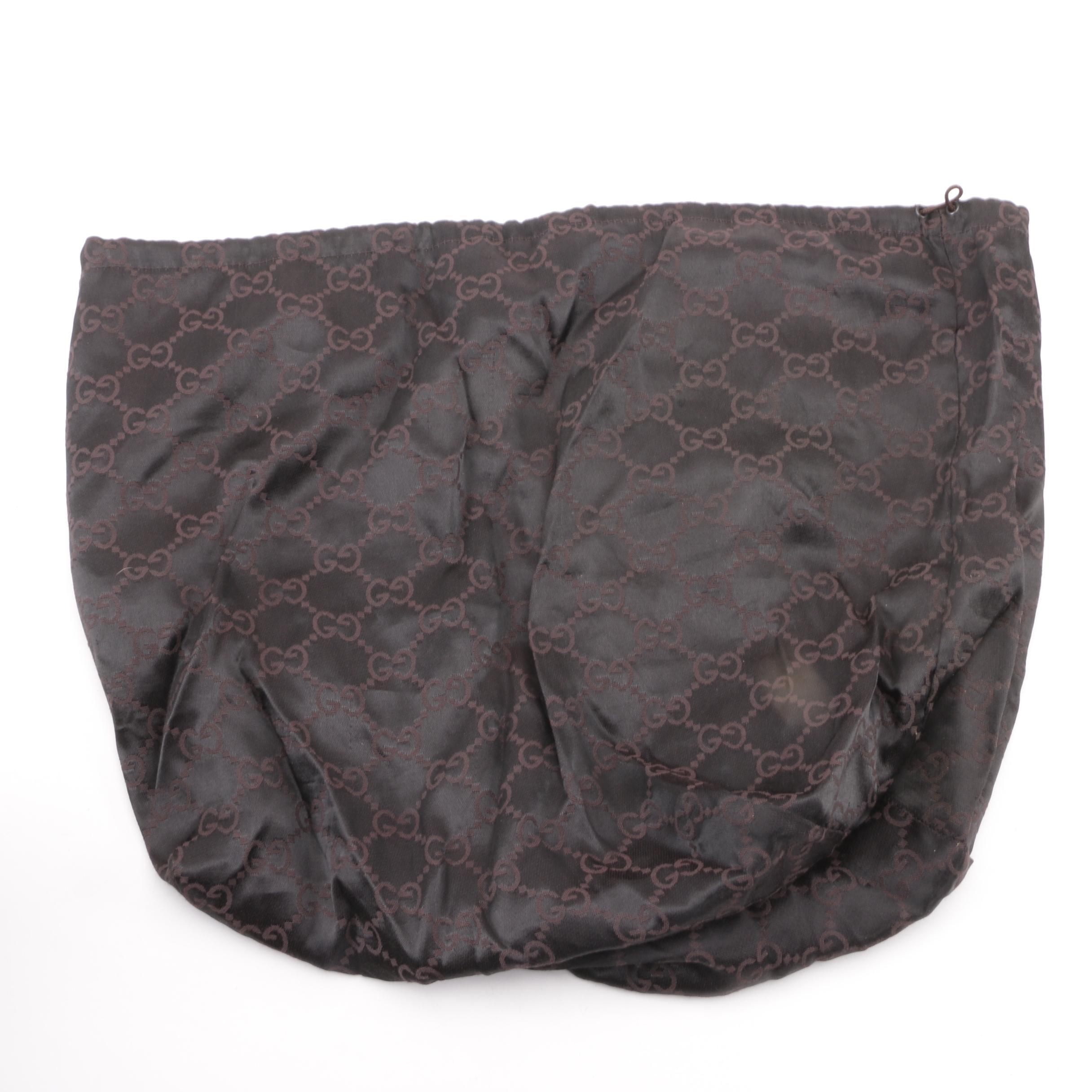 Gucci Brown Suede Whipstitch Wood Handle Hobo Bag