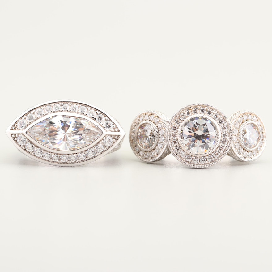 Sterling Silver and Cubic Zirconia Rings