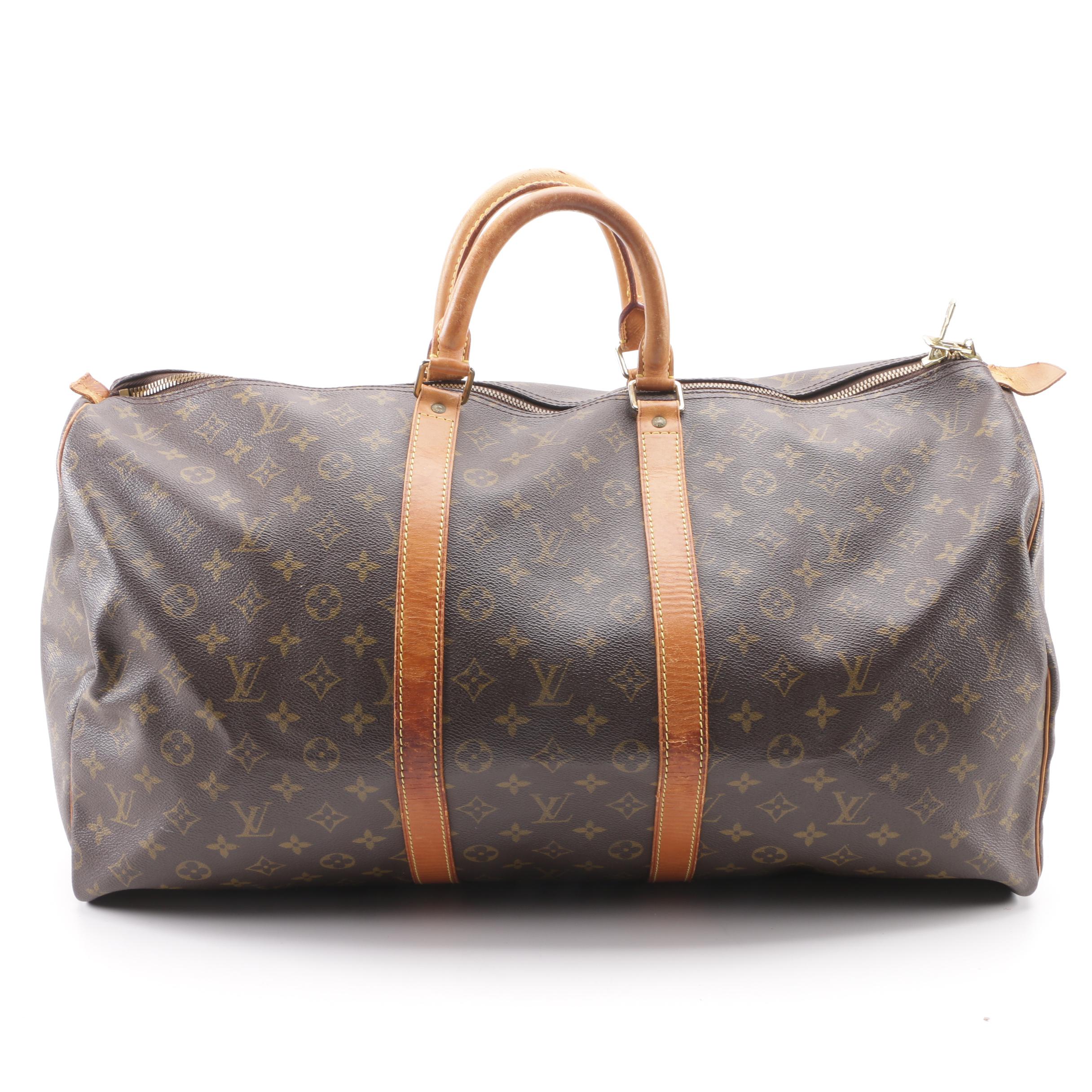 1995 Vintage Louis Vuitton Paris Monogram Canvas Keepall Duffle