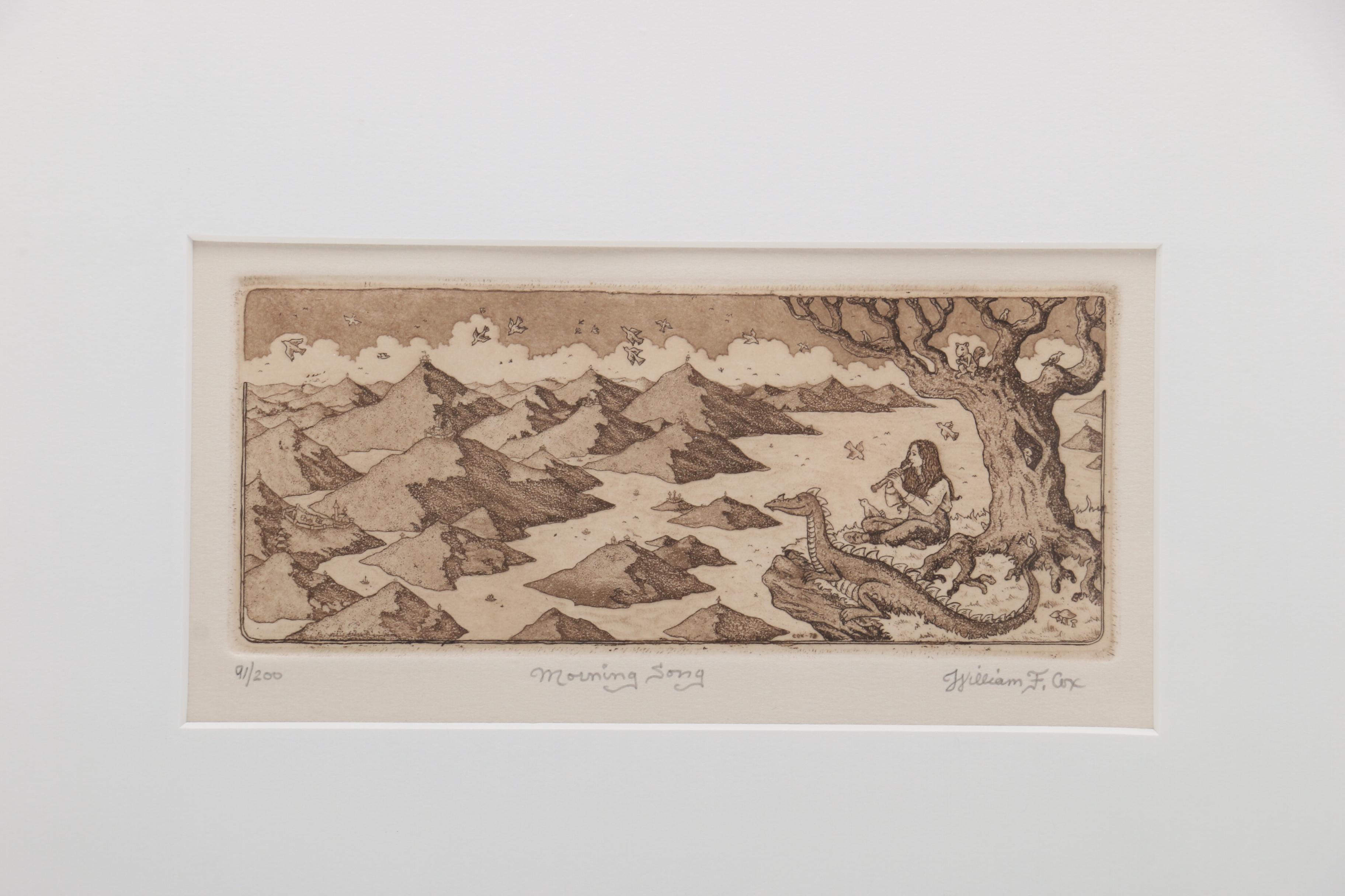 William Cox Limited Edition Etching "Morning Song"