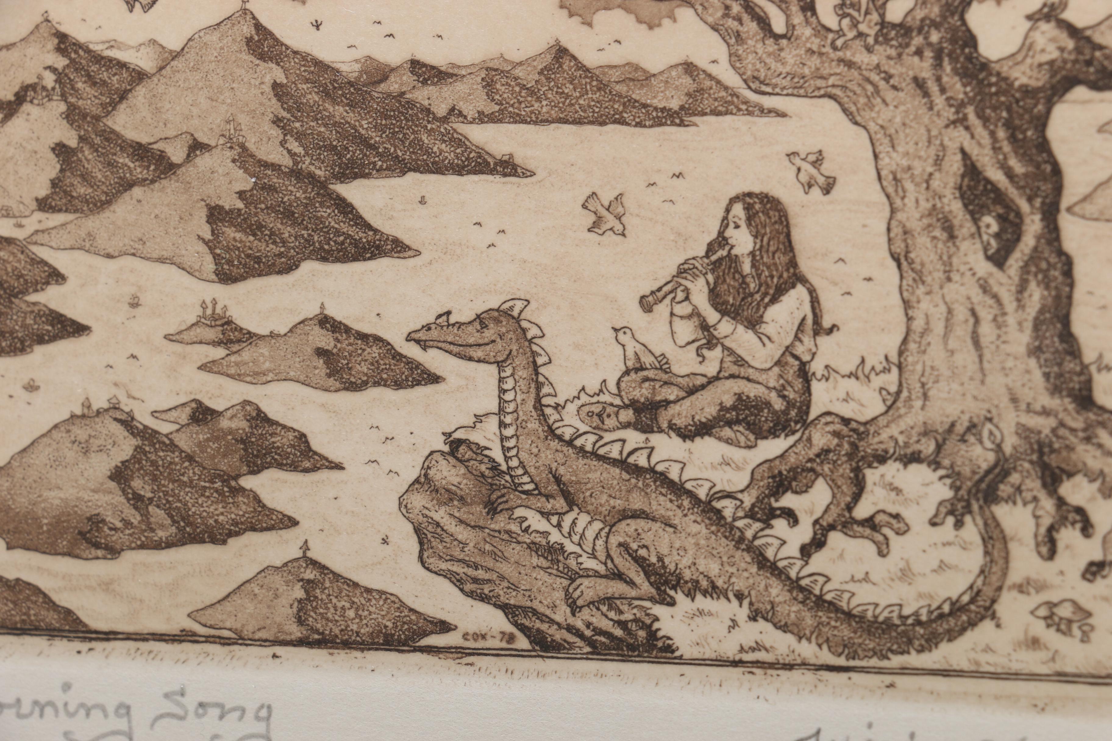 William Cox Limited Edition Etching "Morning Song"