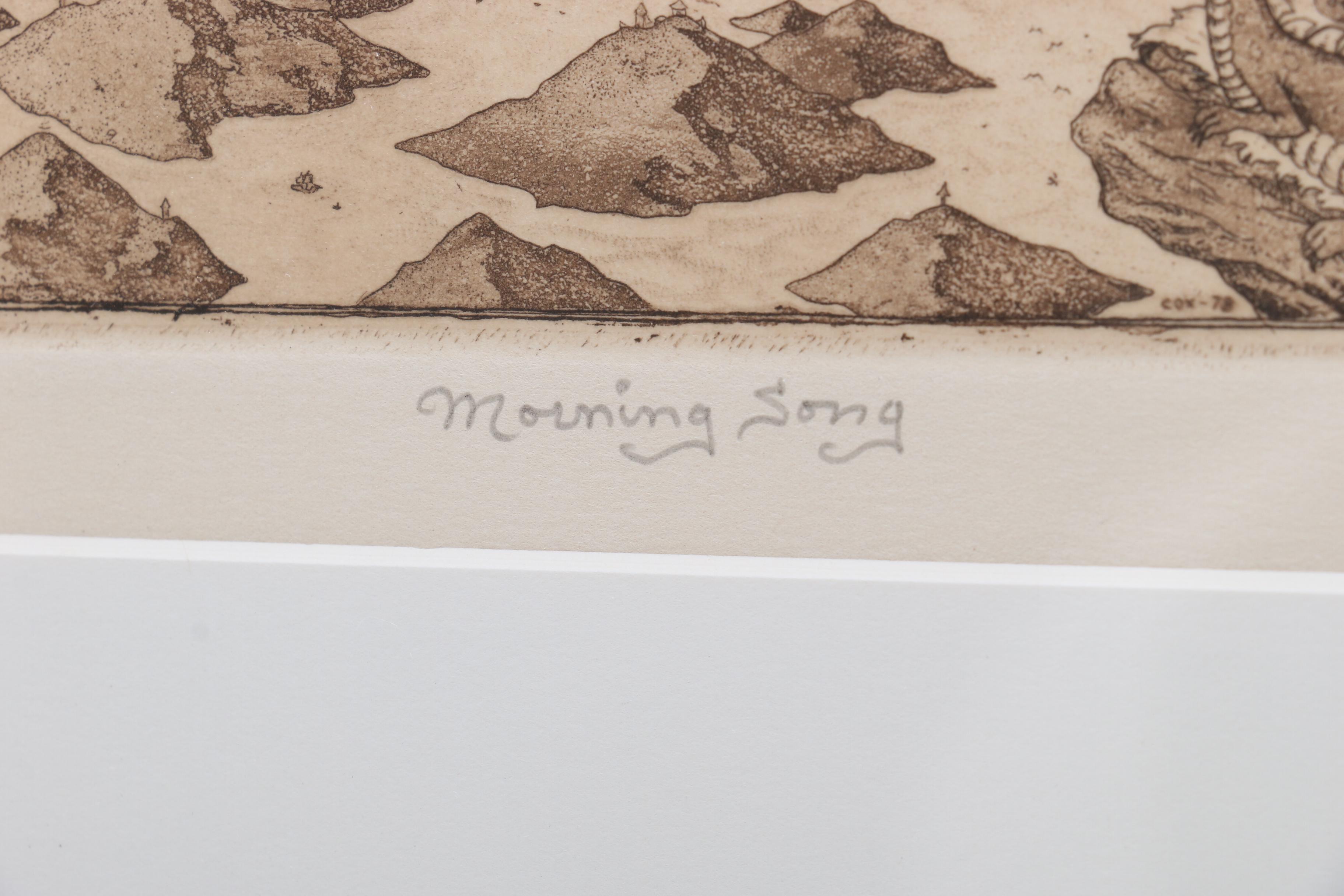 William Cox Limited Edition Etching "Morning Song"