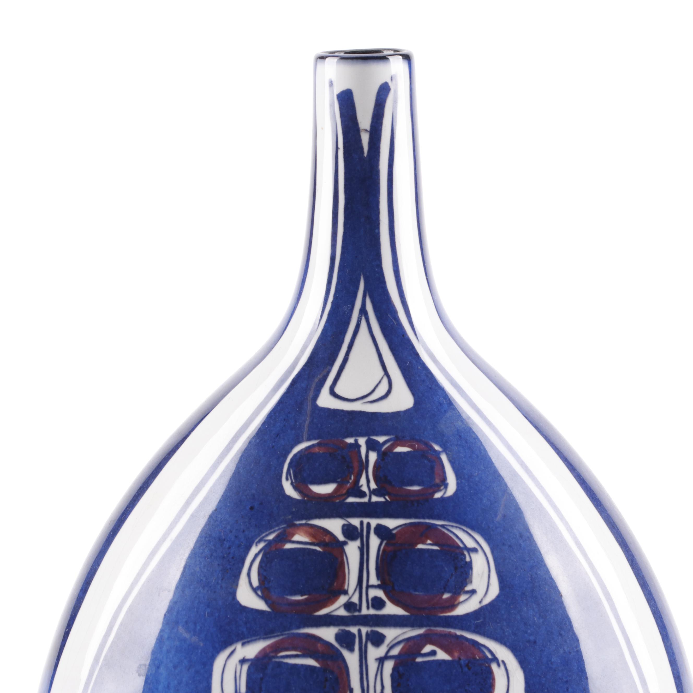 Royal Copenhagen Inge-Lise Koefoed Danish Modern Aluminia Faience Vase, 1960