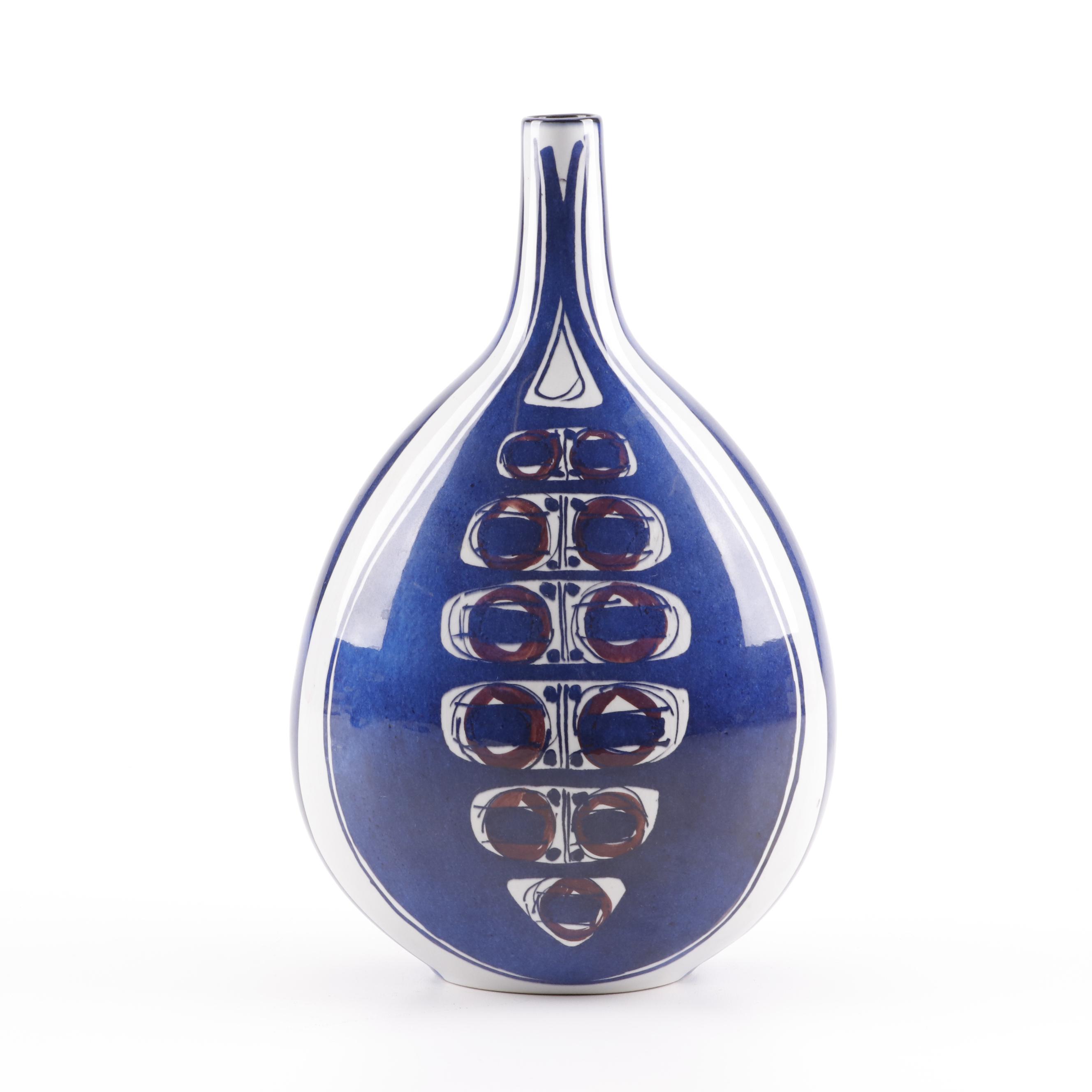 Royal Copenhagen Inge-Lise Koefoed Danish Modern Aluminia Faience Vase, 1960