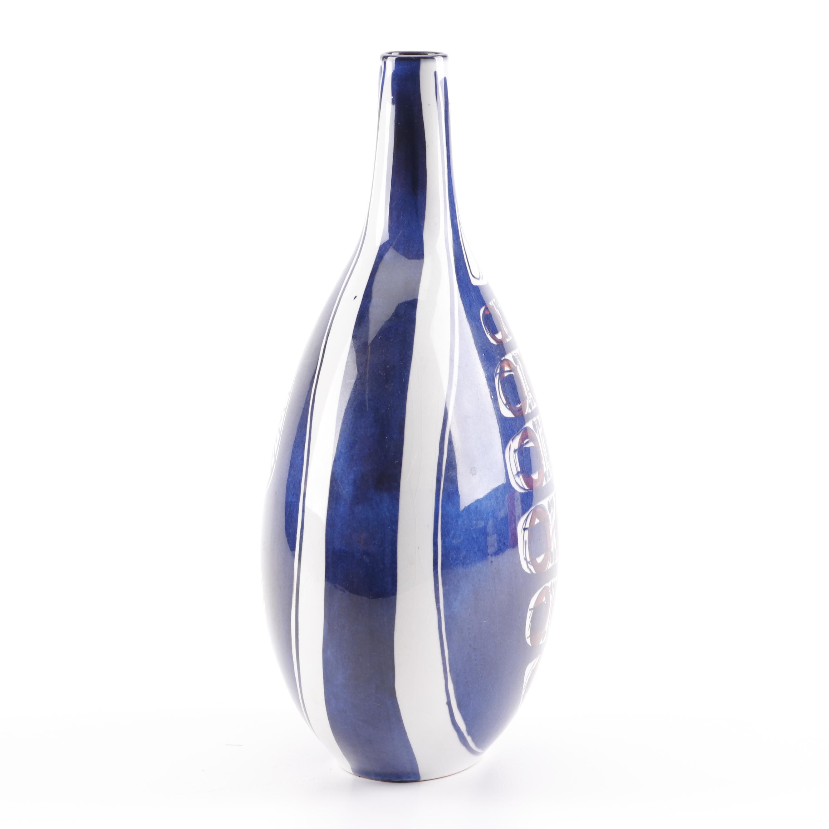 Royal Copenhagen Inge-Lise Koefoed Danish Modern Aluminia Faience Vase, 1960