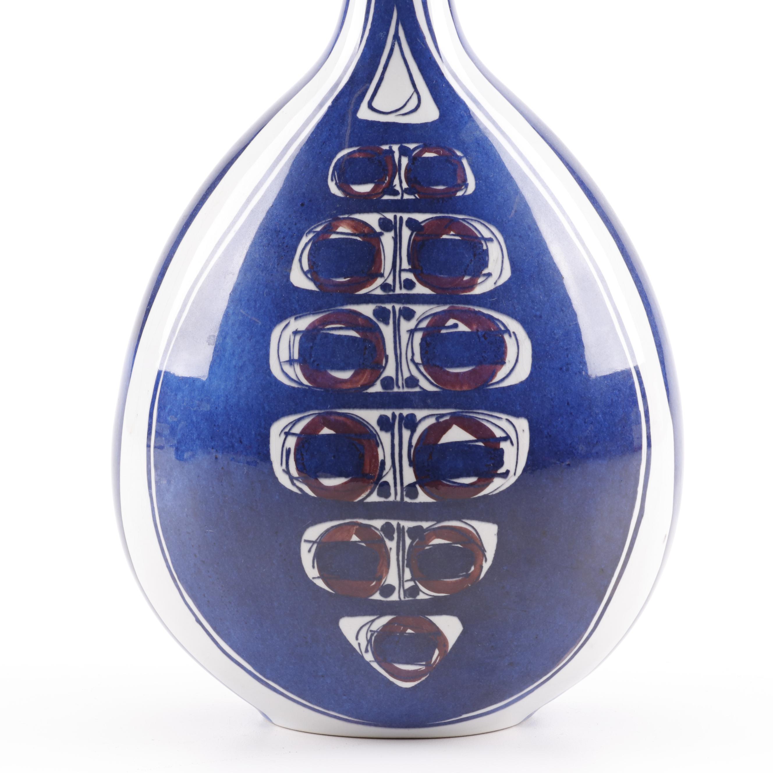 Royal Copenhagen Inge-Lise Koefoed Danish Modern Aluminia Faience Vase, 1960