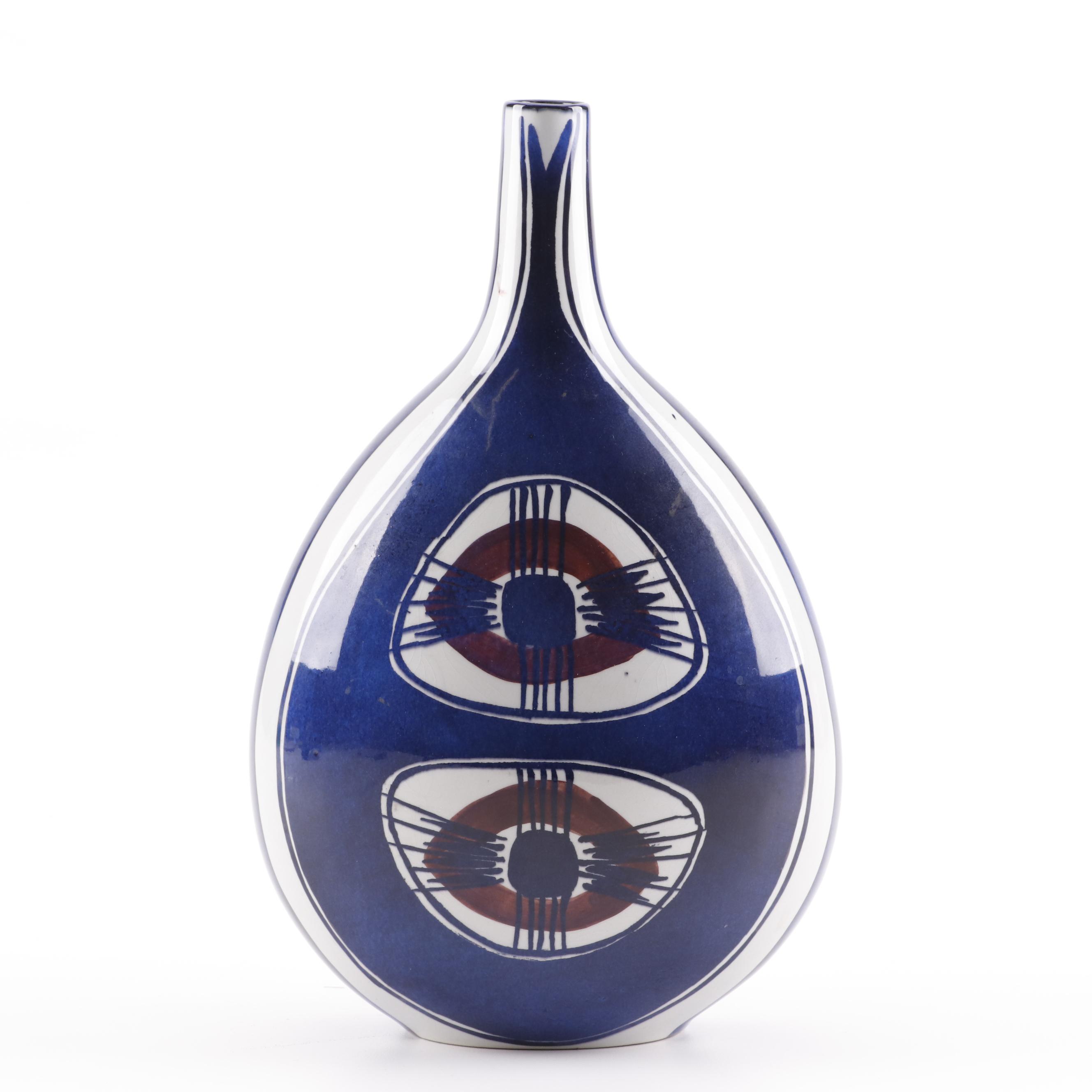 Royal Copenhagen Inge-Lise Koefoed Danish Modern Aluminia Faience Vase, 1960