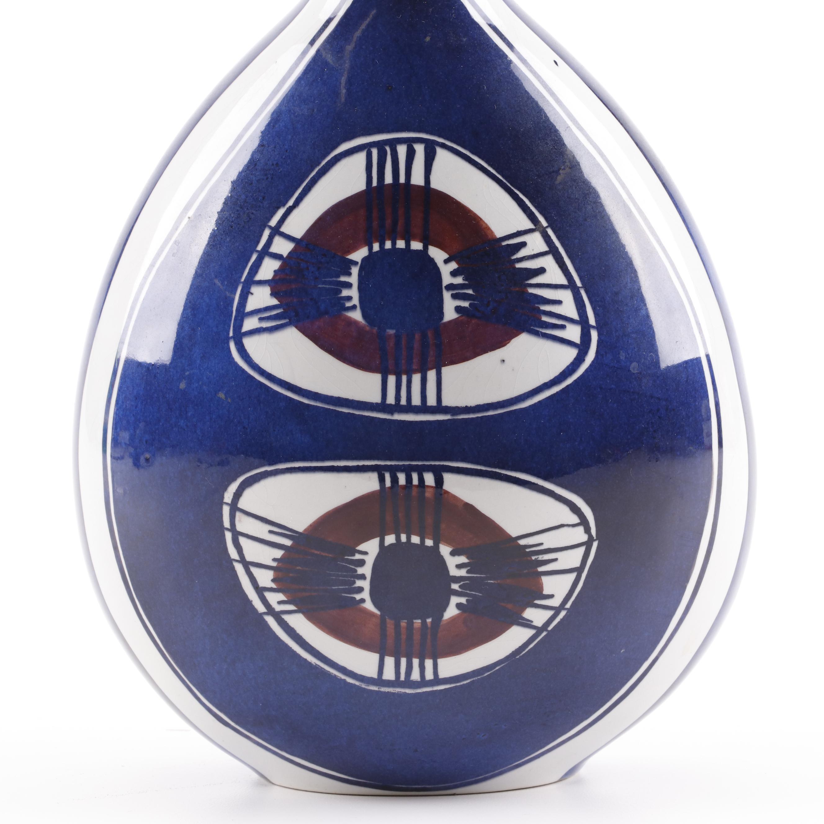 Royal Copenhagen Inge-Lise Koefoed Danish Modern Aluminia Faience Vase, 1960