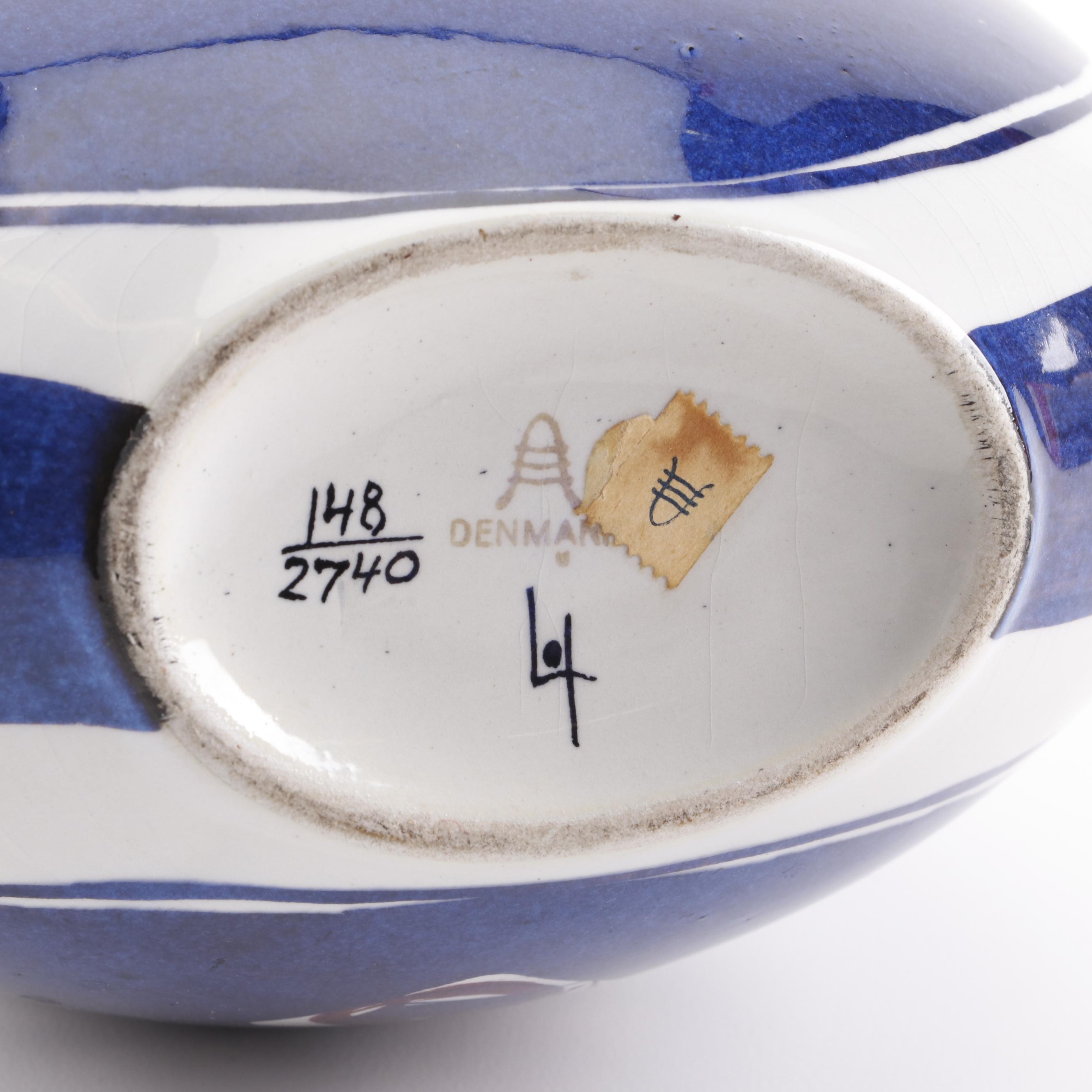 Royal Copenhagen Inge-Lise Koefoed Danish Modern Aluminia Faience Vase, 1960