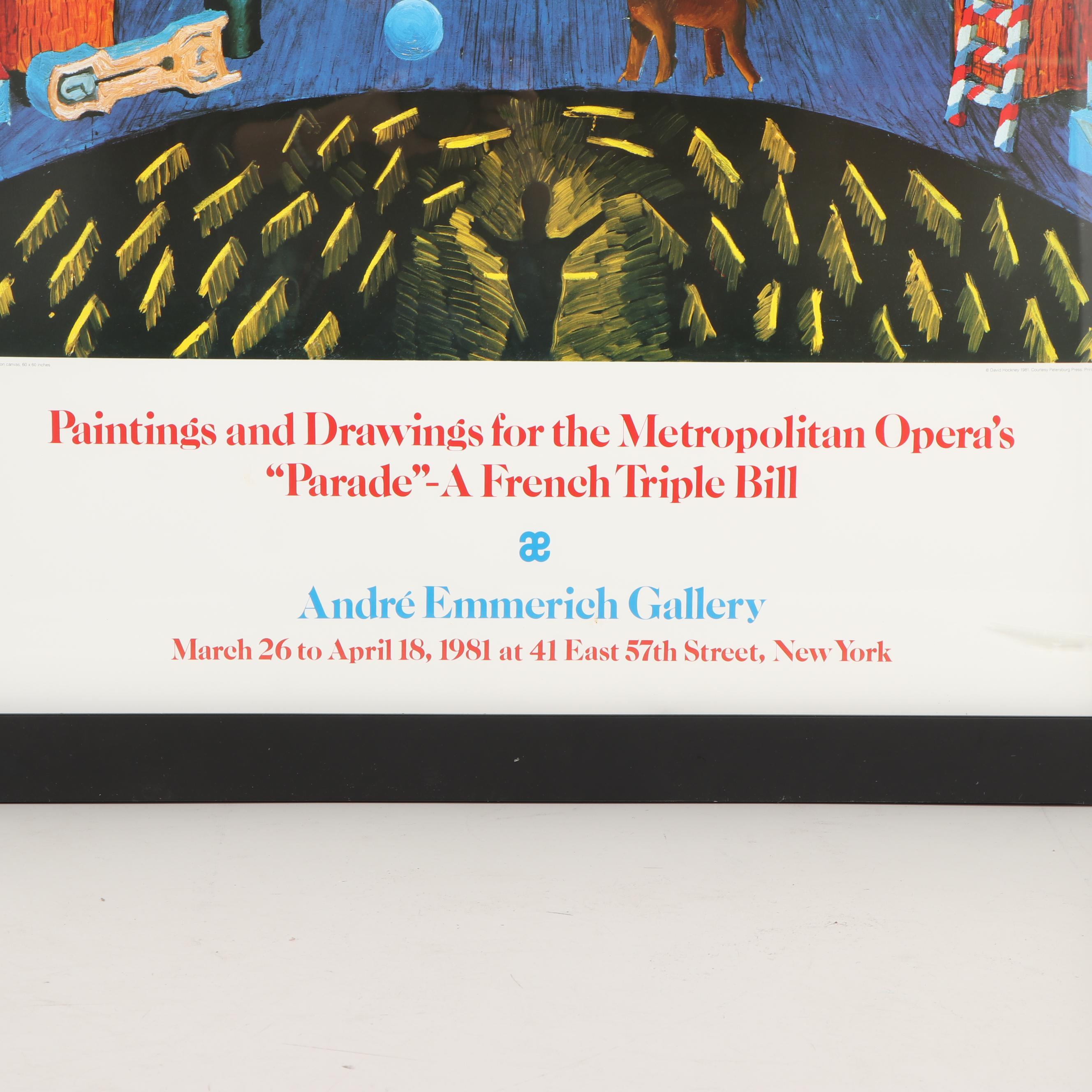David Hockney 1981 Exhibition Poster for Metropolitan Opera