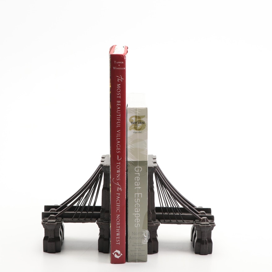 Travel Coffee Table Books with Brooklyn Bridge Bookends