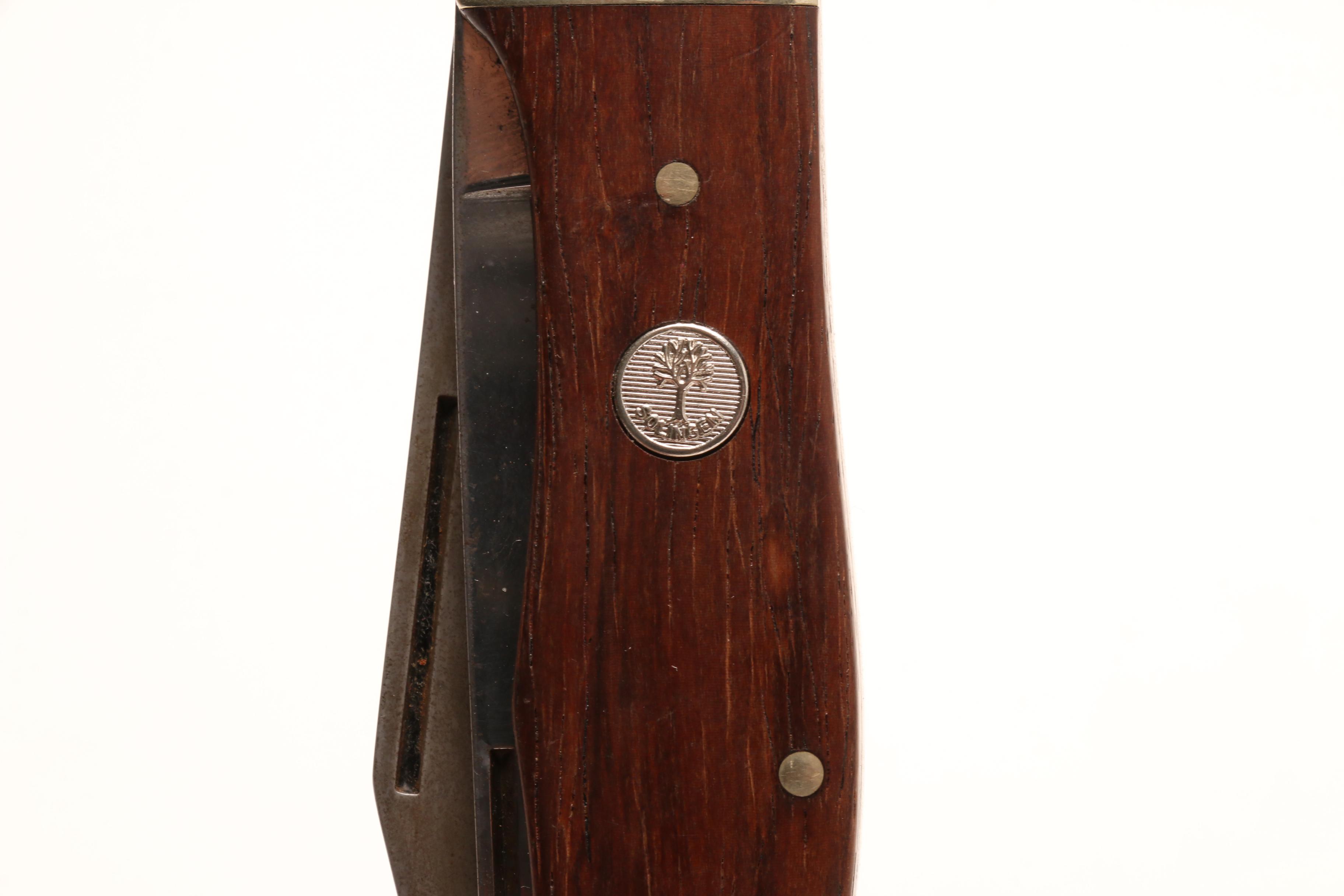 Vintage German "M. Boker" Solingen Dual Blade Utility Knife with Leather Holder