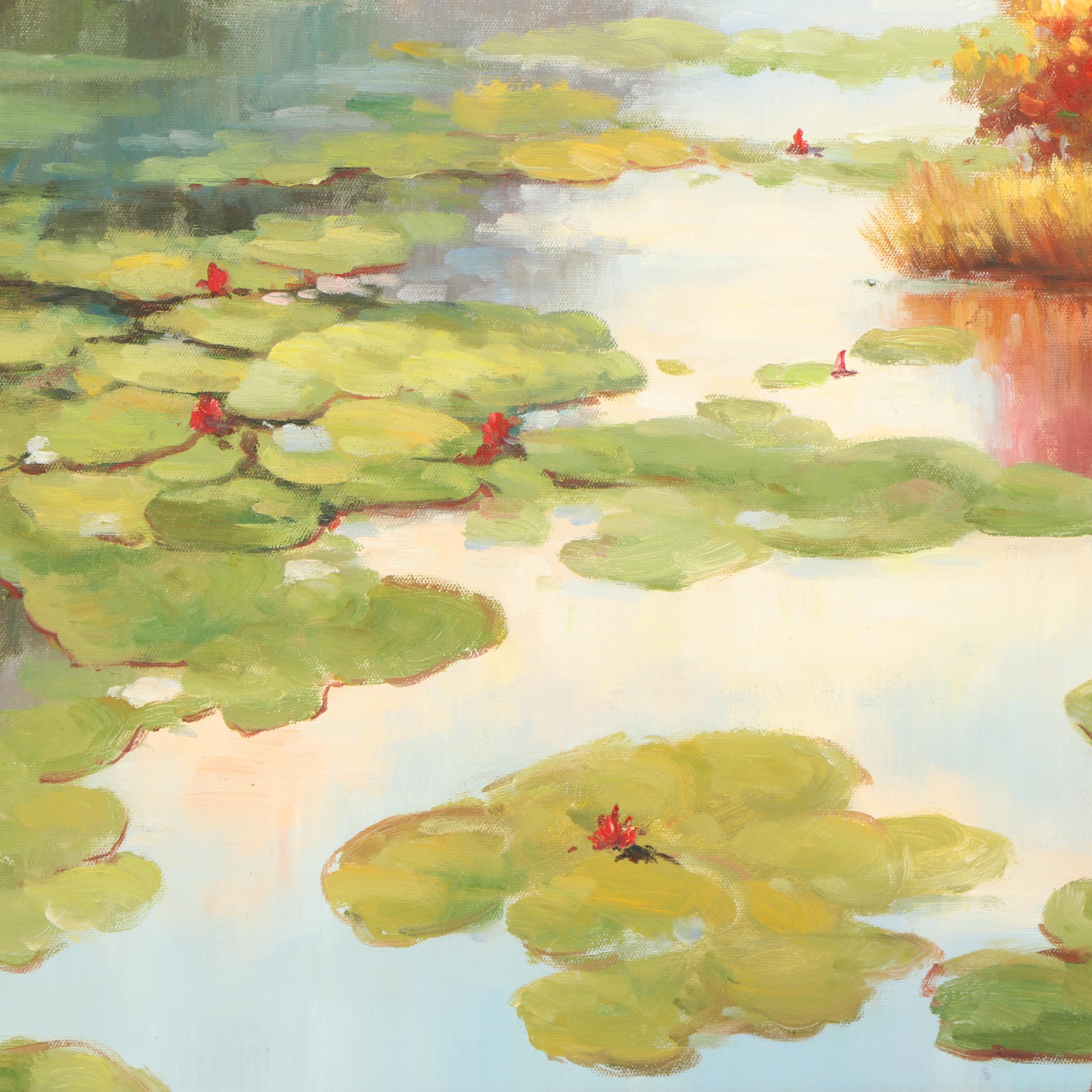 Yvonne Oil Painting of Lily Pond