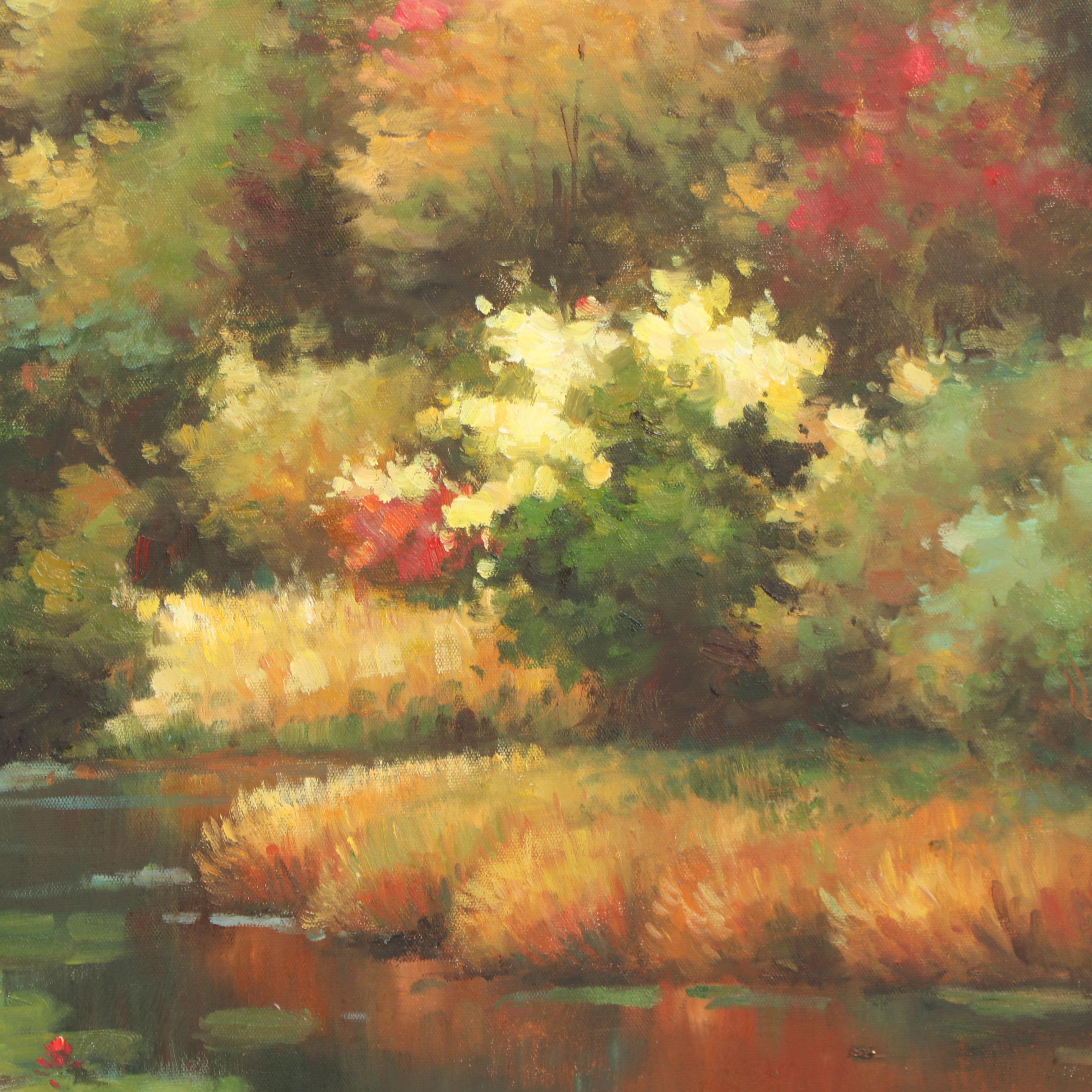 Yvonne Oil Painting of Lily Pond