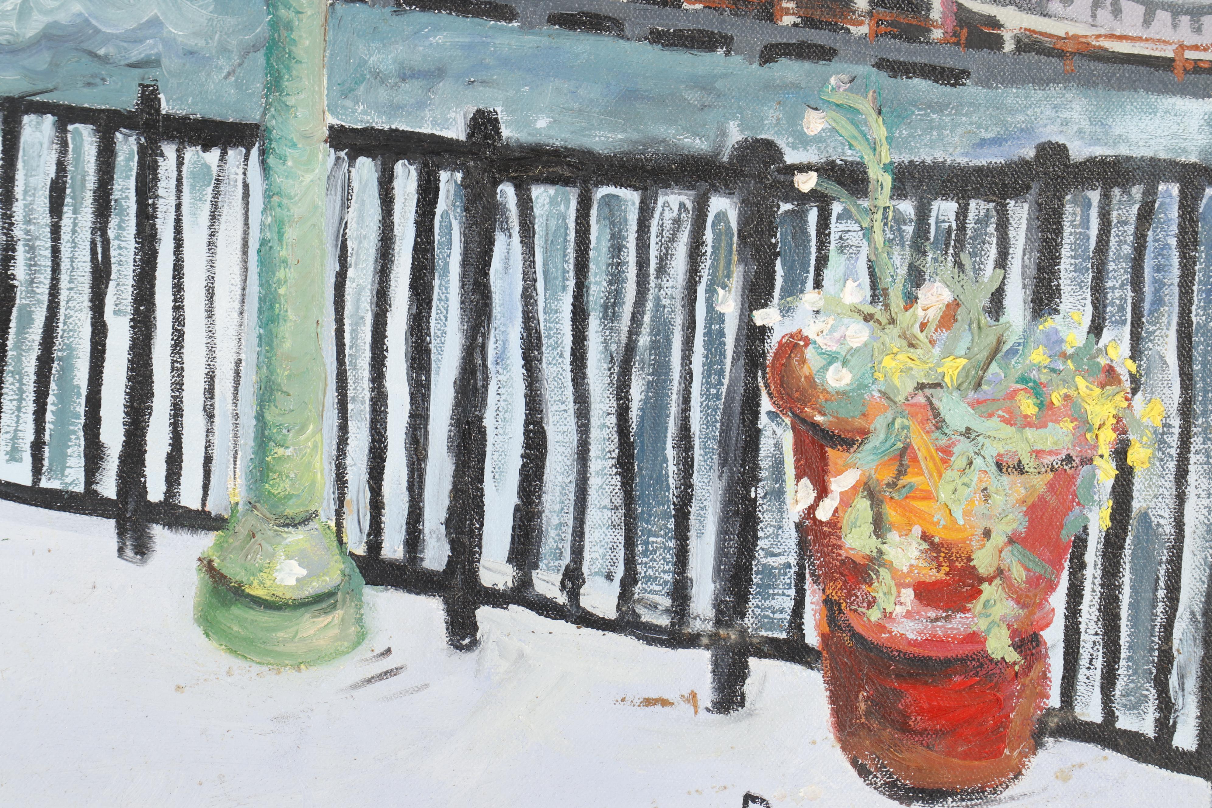 S. Rodwan Oil Painting "A View" Inscribed by Joan Cusack