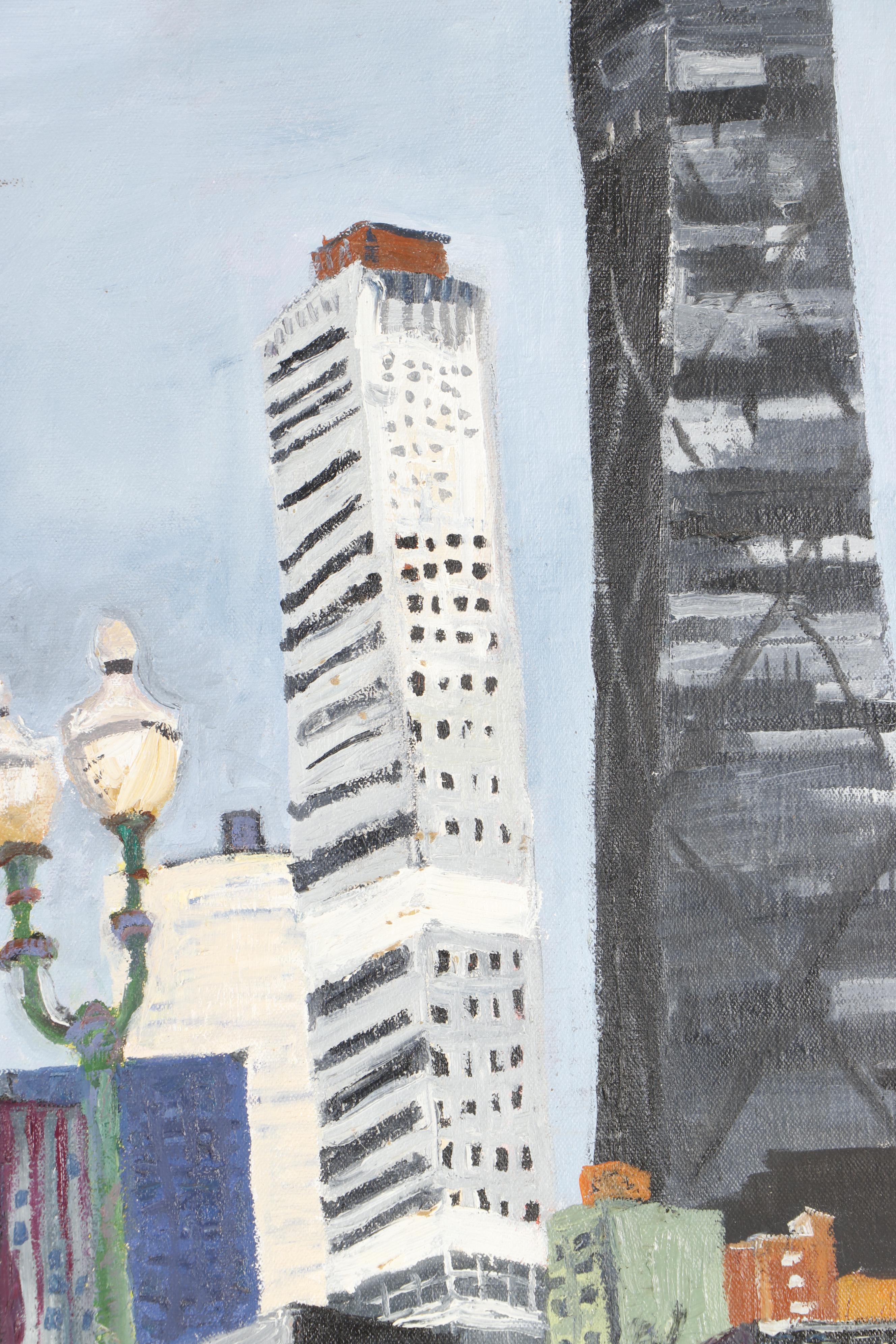 S. Rodwan Oil Painting "A View" Inscribed by Joan Cusack