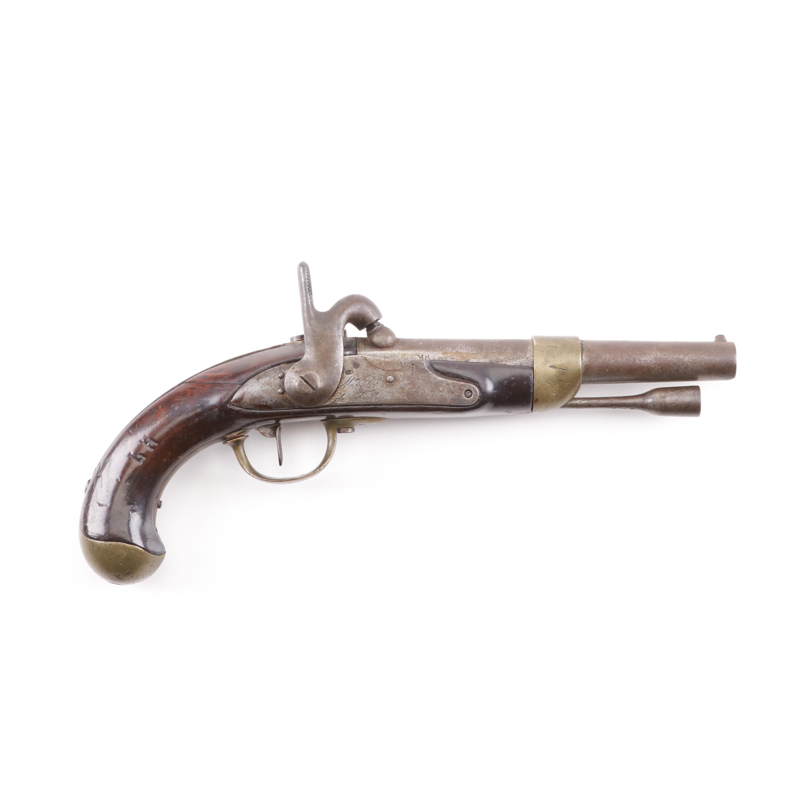 French Tulle M1822 Percussion Conversion Pistol, Early to Mid 19th Century
